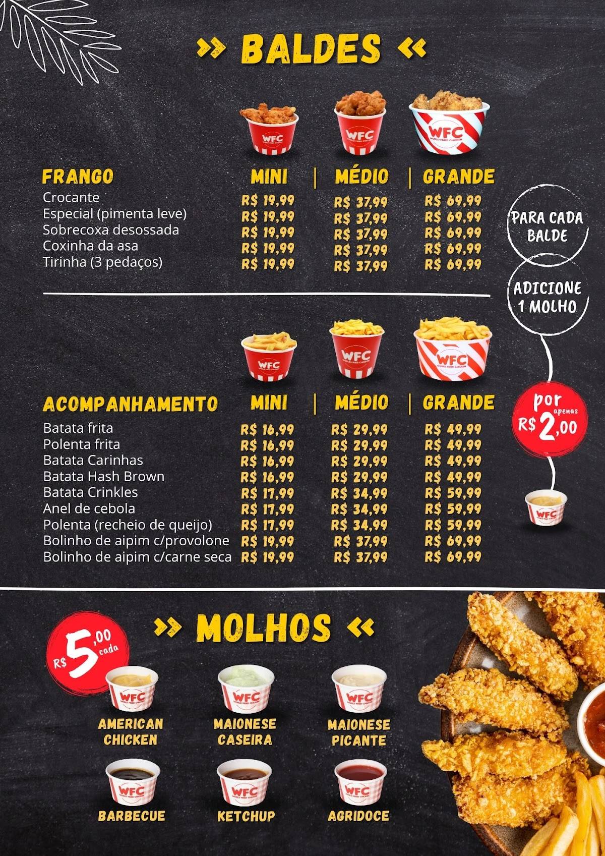 WFC Frango Frito - Esteio/Sapucaia cardápio