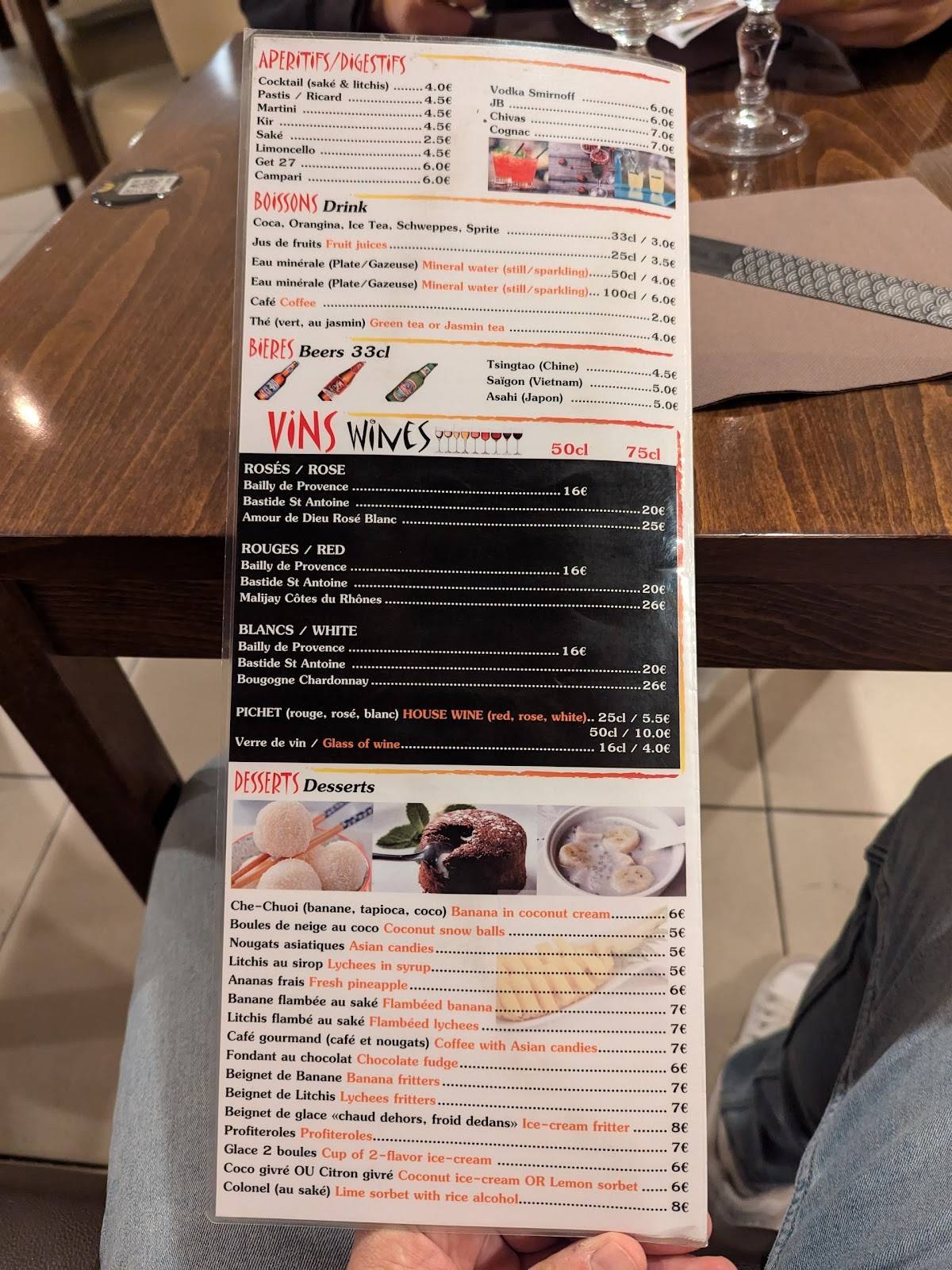 Menu de Restaurant WOKshop