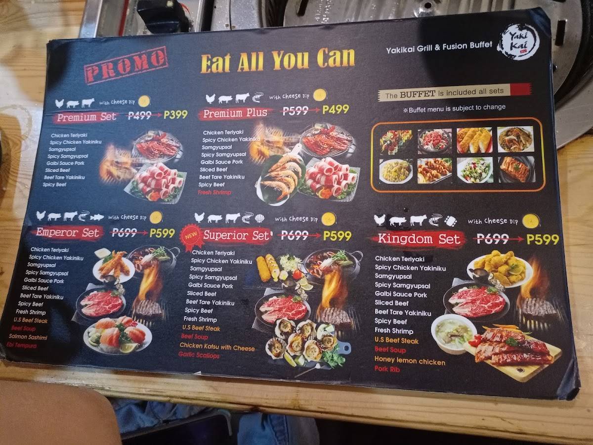 Menu at Yakikai Unli Grill restaurant, Quezon City