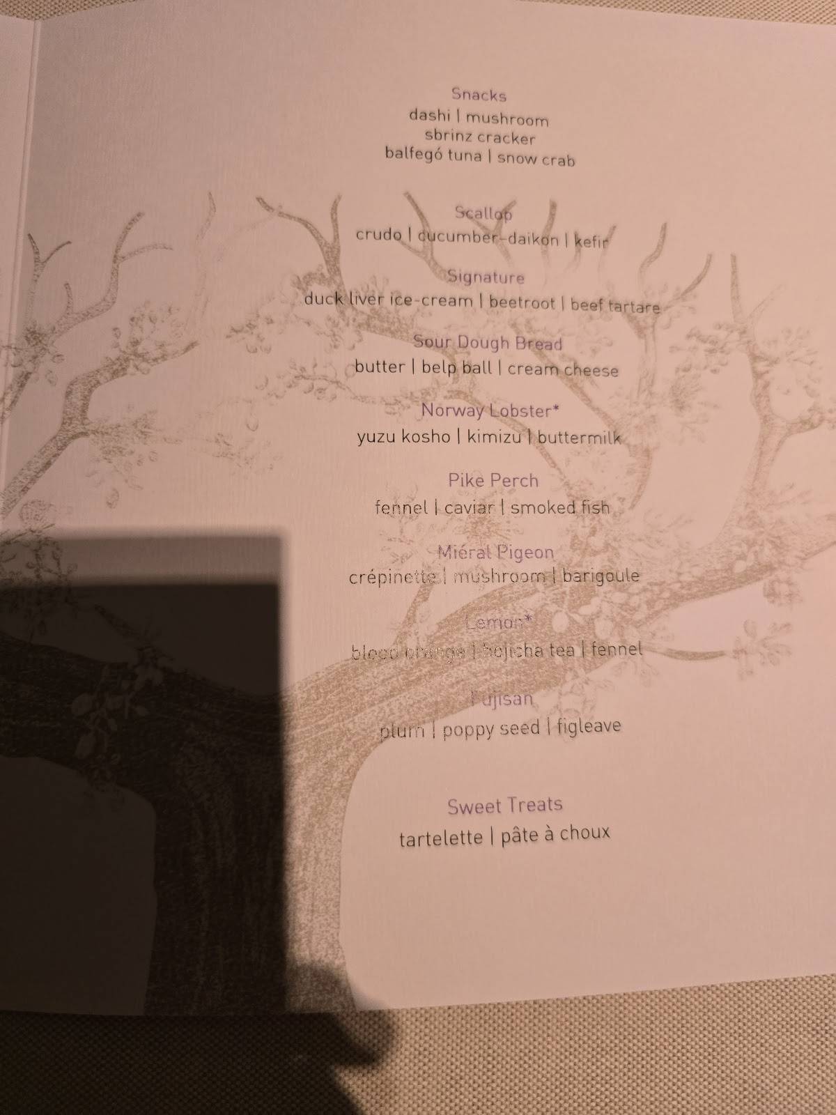 Menu di Restaurant focus Atelier 