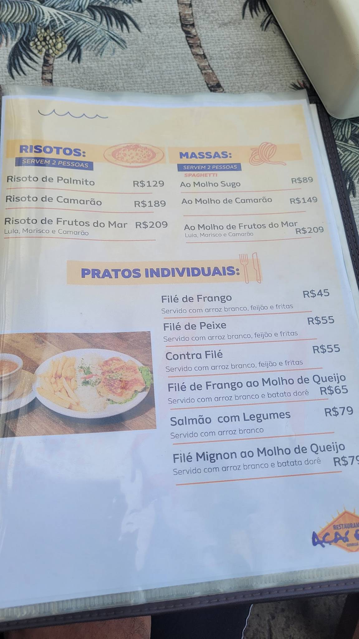 Restaurante Açaí Bar Guarujá cardápio