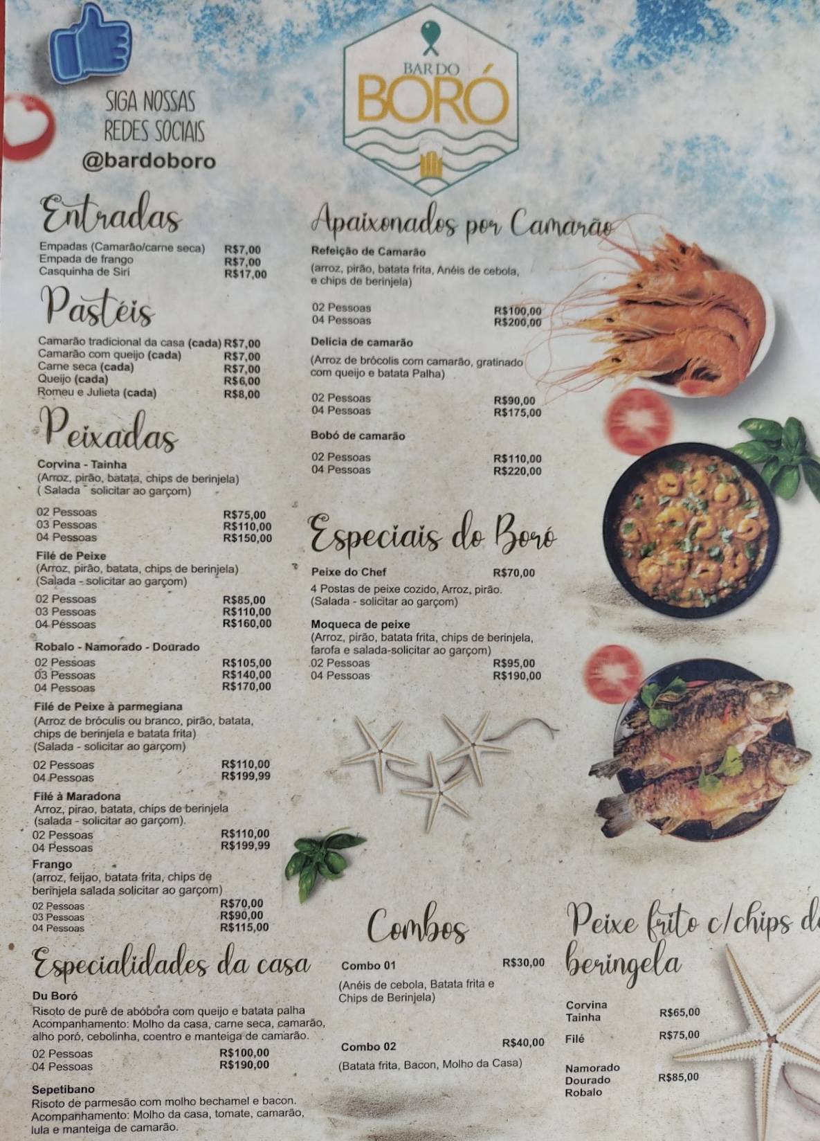 Restaurante / Bar do Boró cardápio