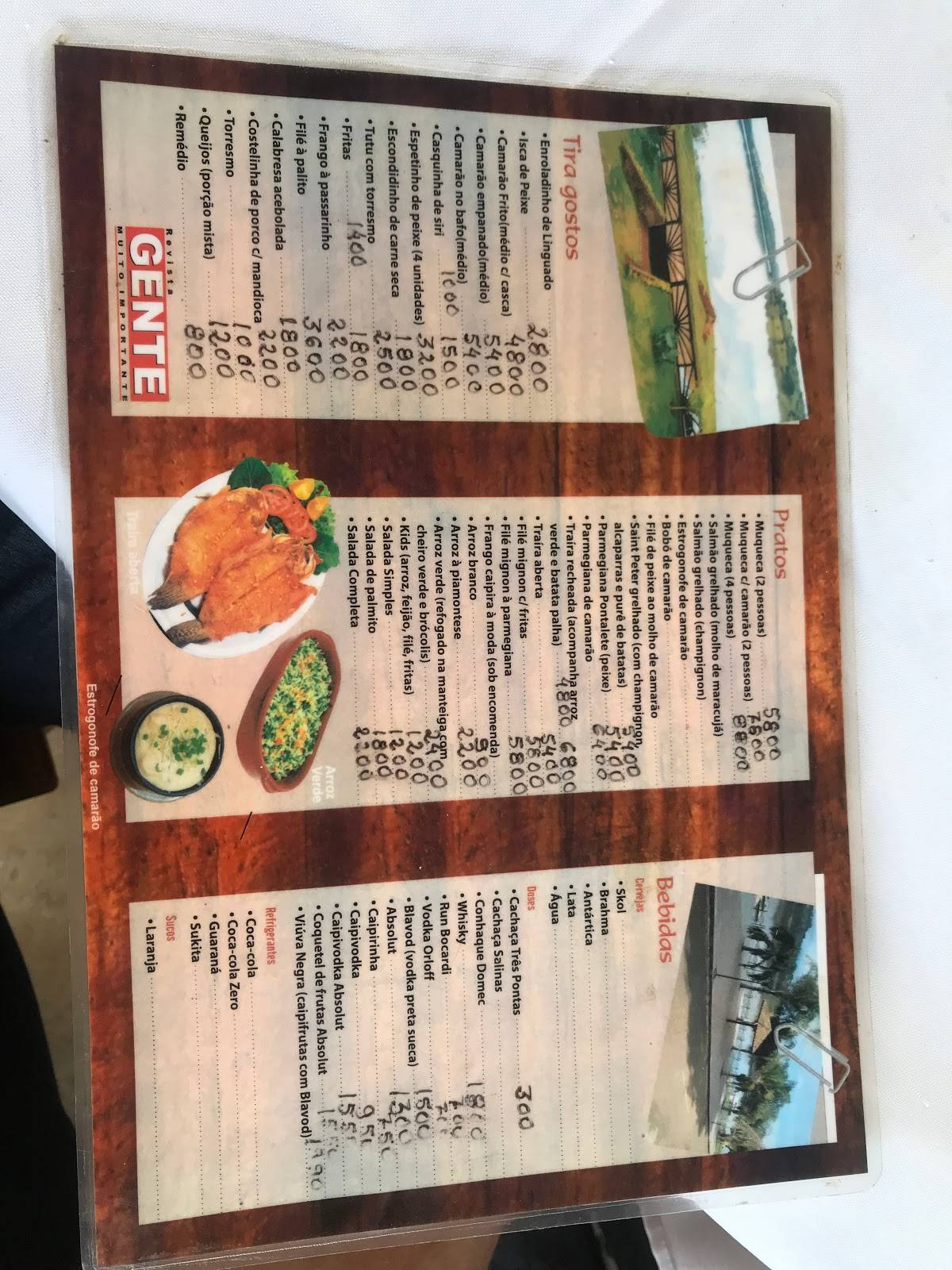 Restaurante Canoas cardápio