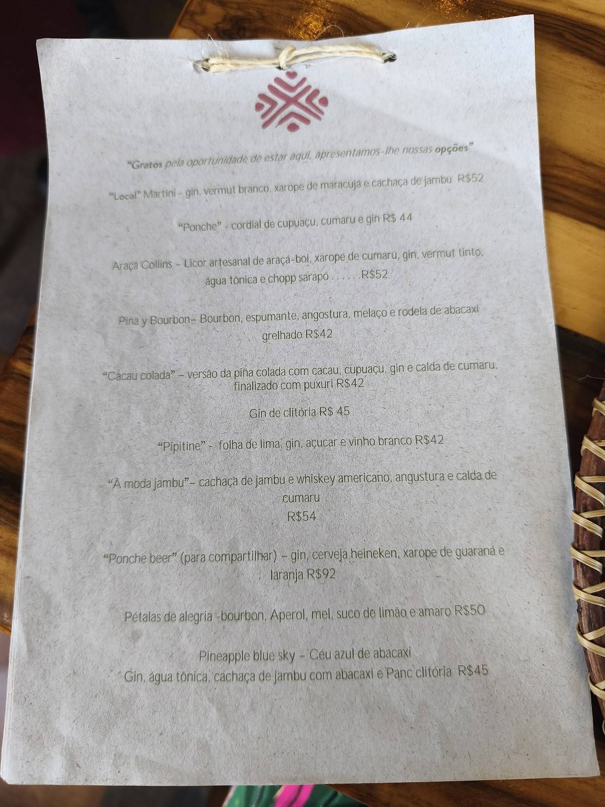 Restaurante Caxiri Manaus cardápio