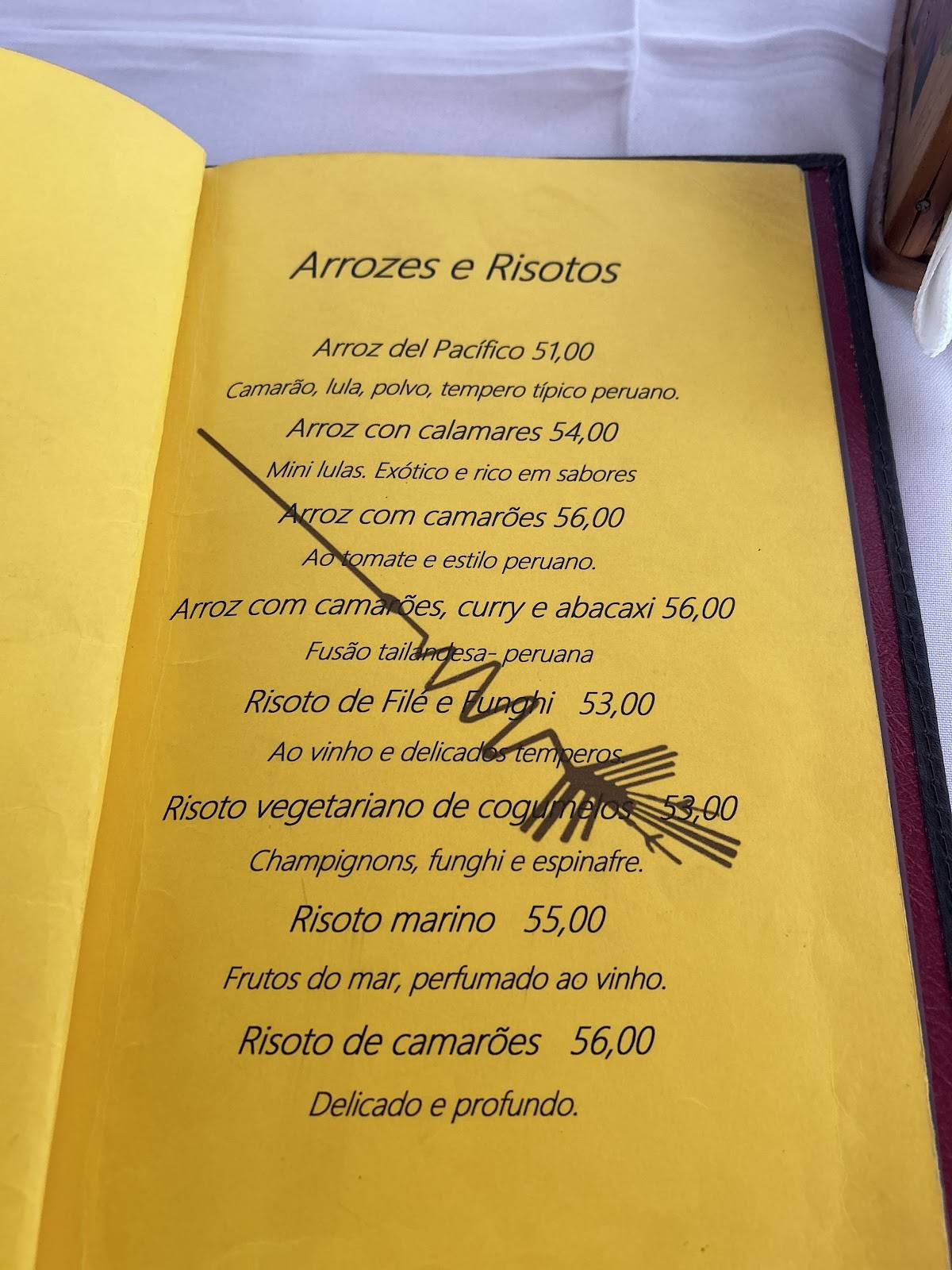 Dom Ralf Mistura Peruana cardápio