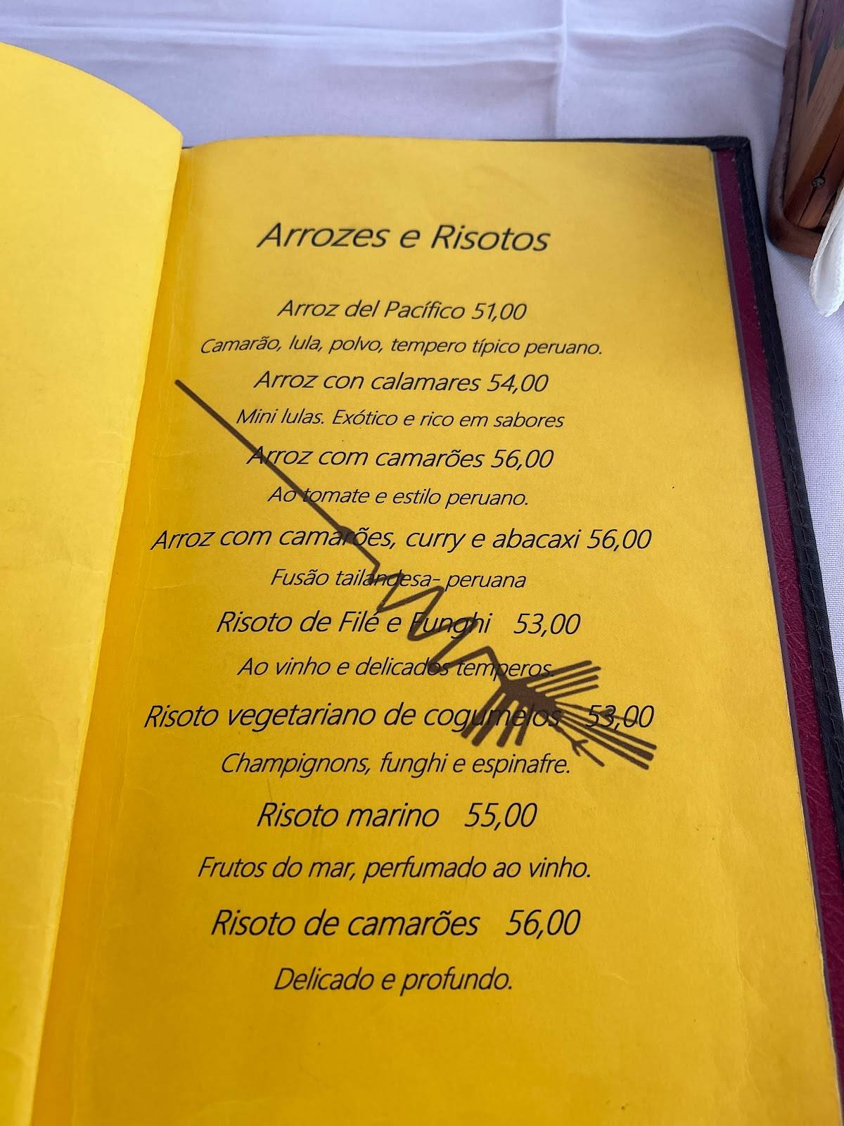 Dom Ralf Mistura Peruana cardápio