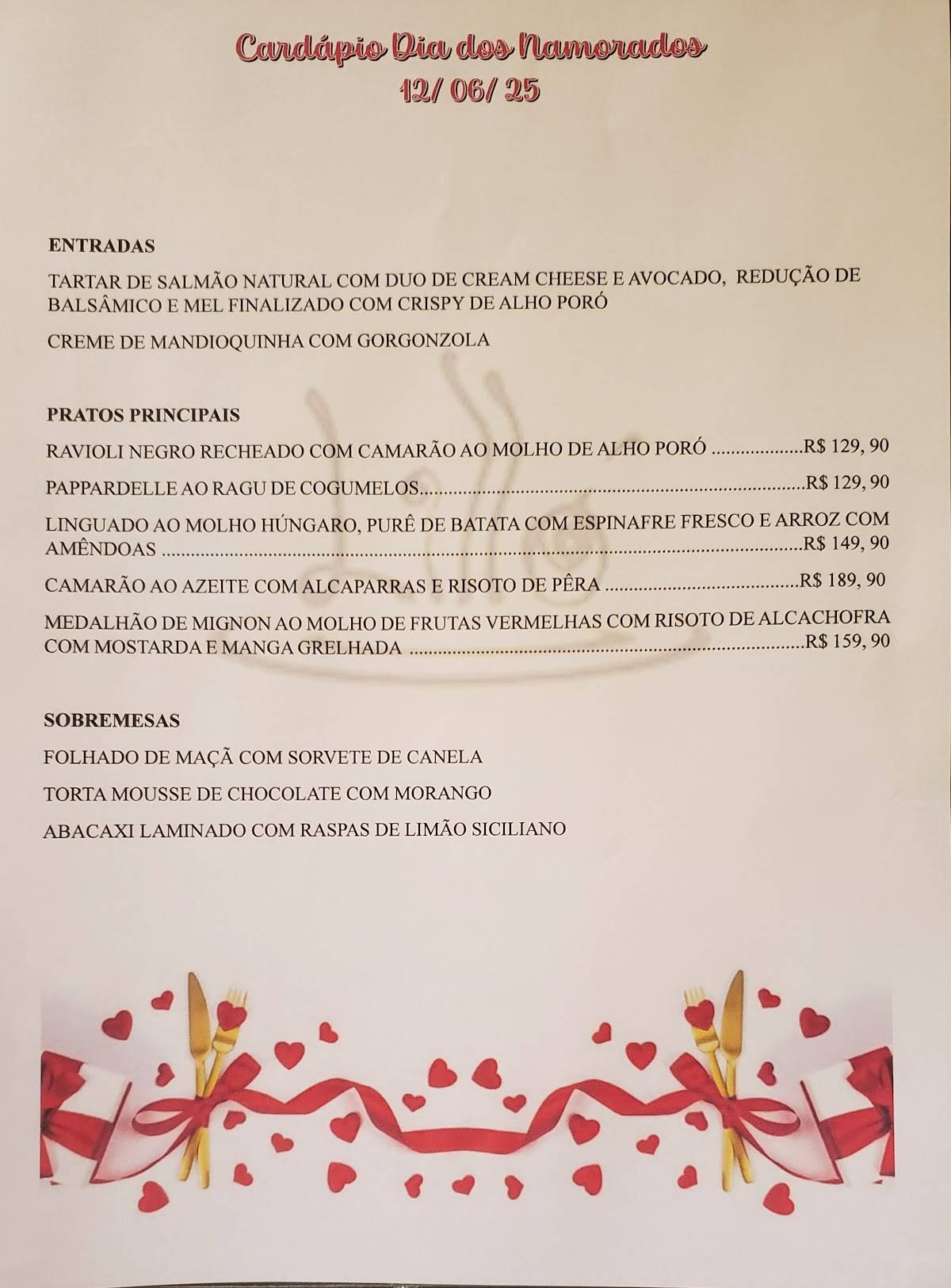 Restaurante Lilló cardápio
