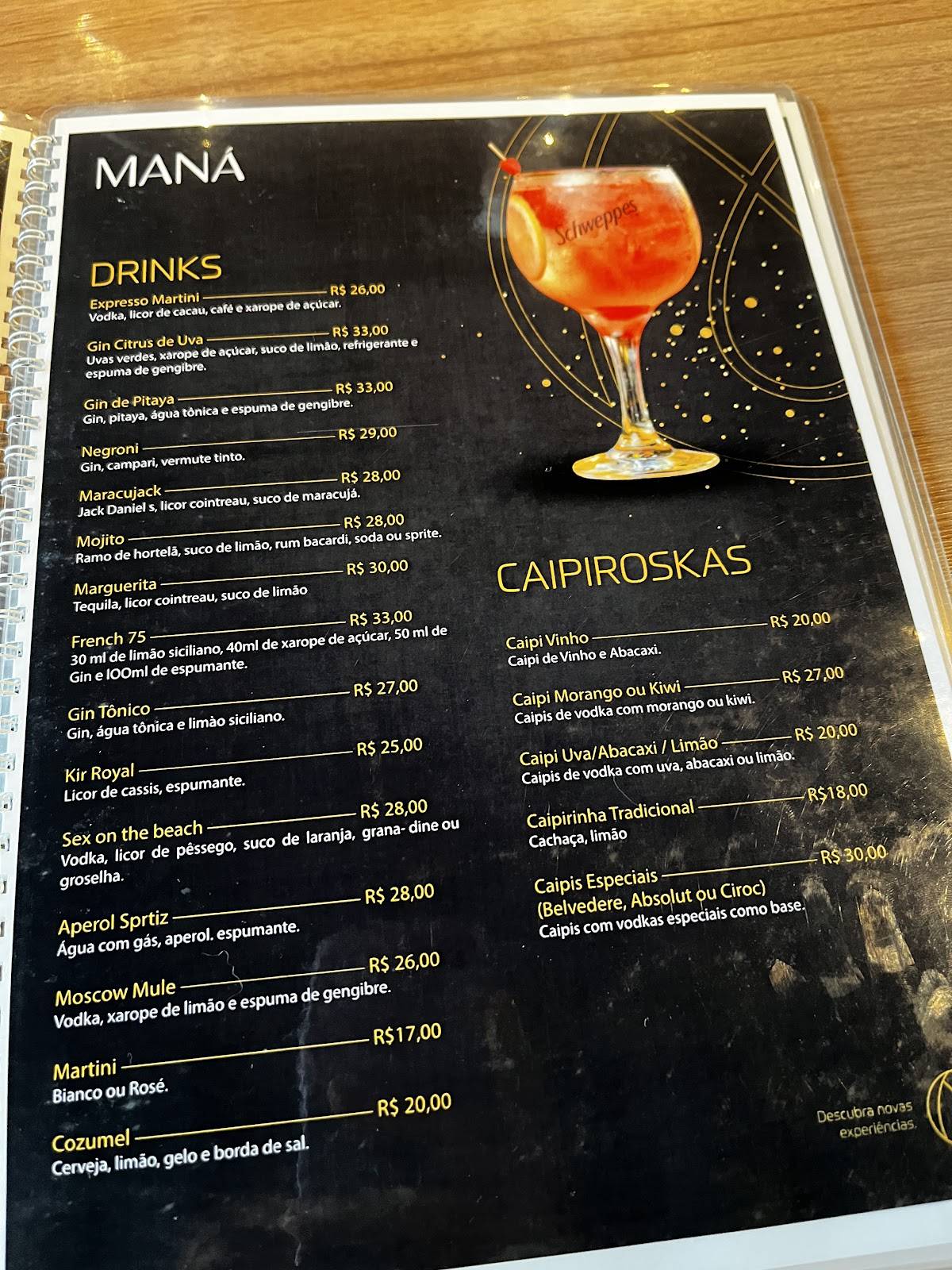 Maná Prime cardápio