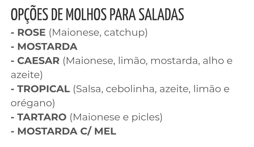 Restaurante Morro do Ronque cardápio