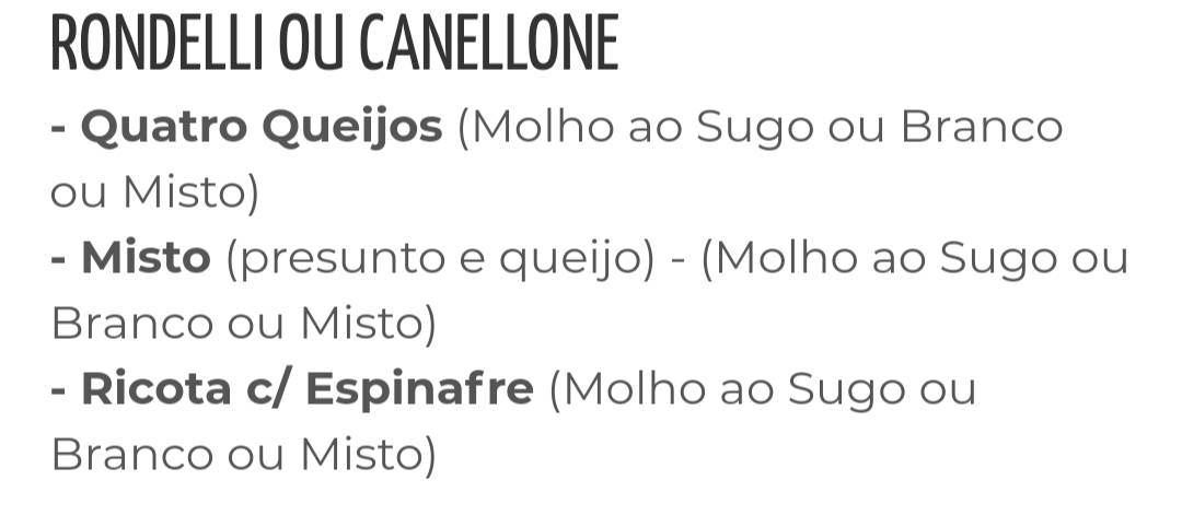 Restaurante Morro do Ronque cardápio