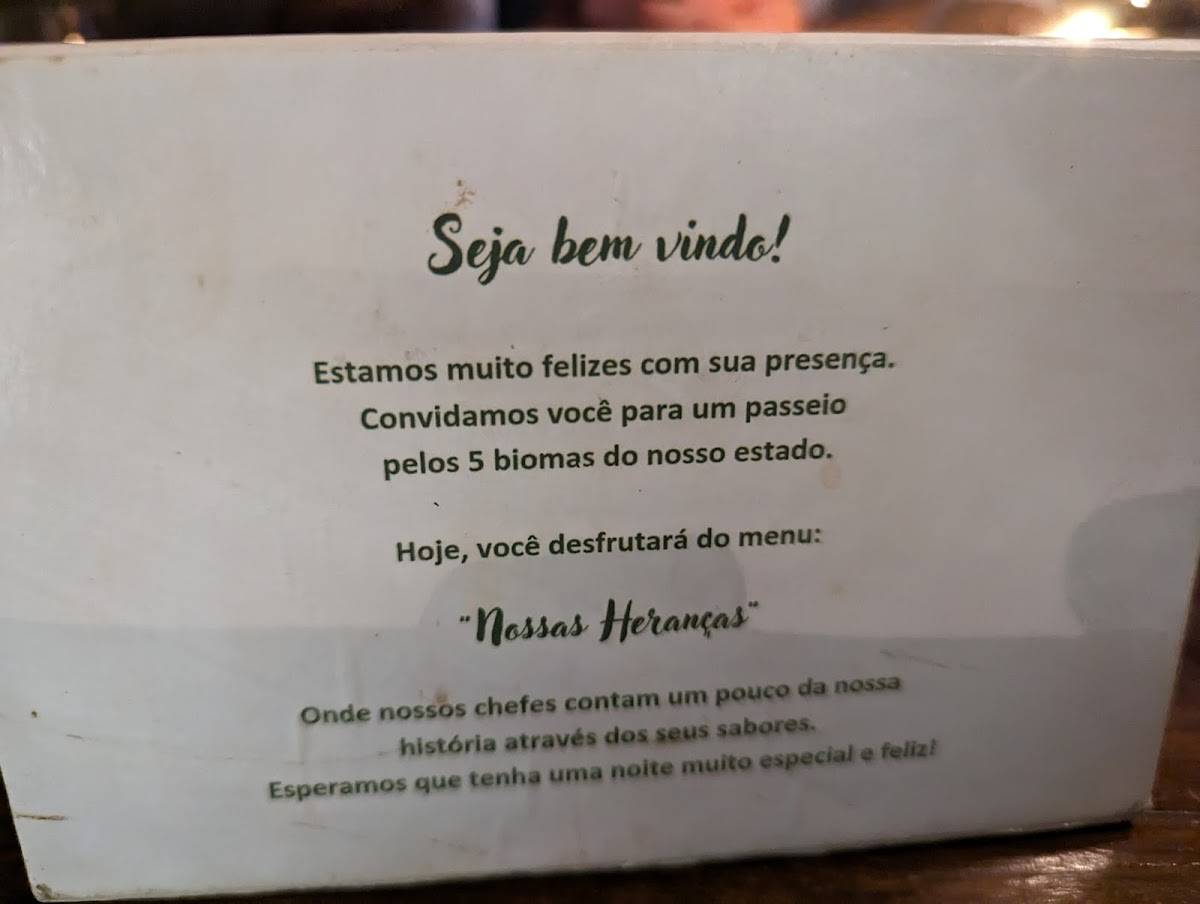 Restaurante Origem cardápio