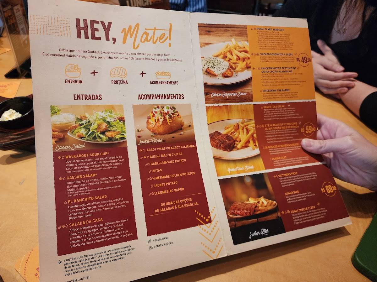 Outback Steakhouse cardápio
