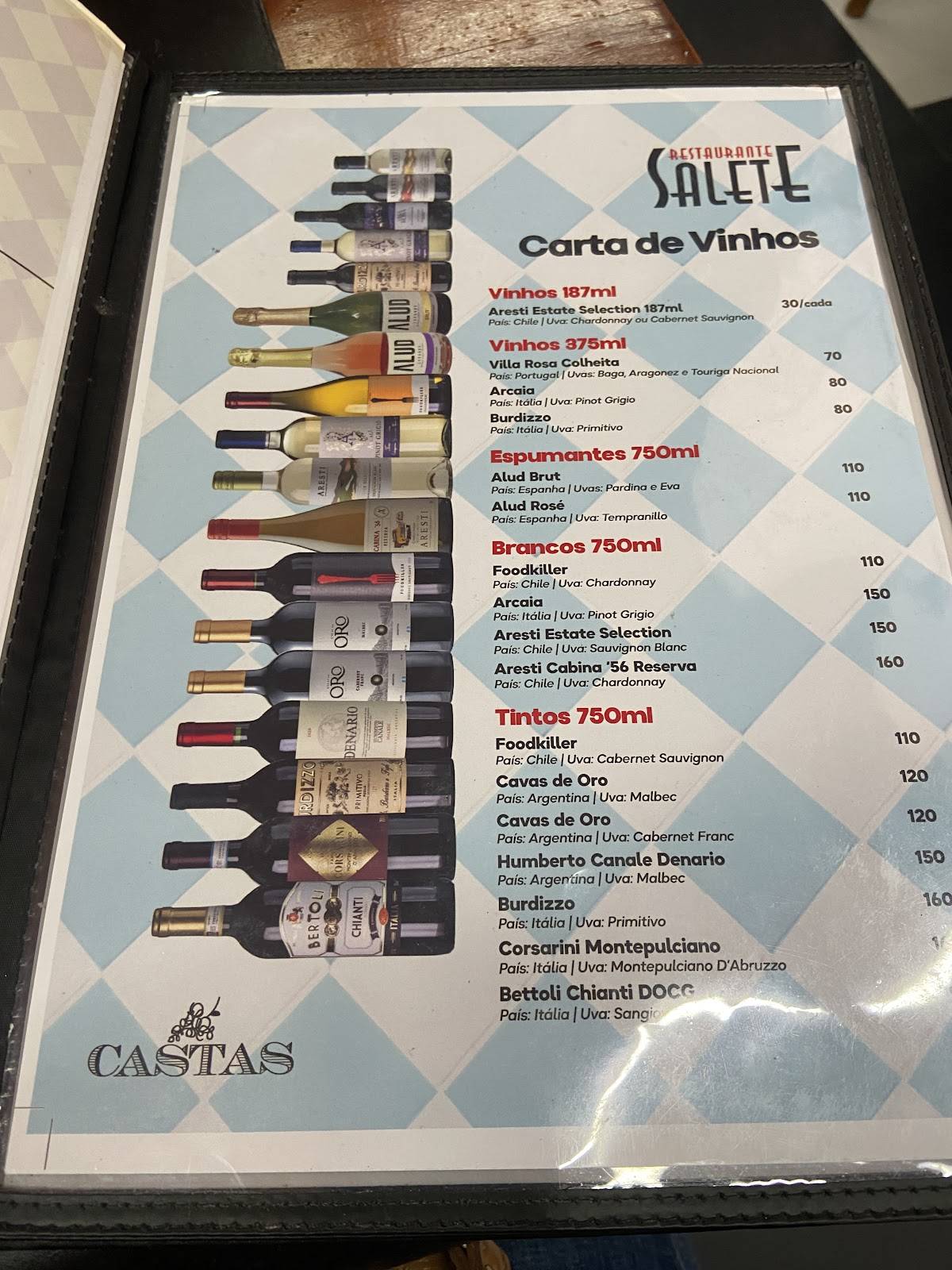 Restaurante Salete cardápio