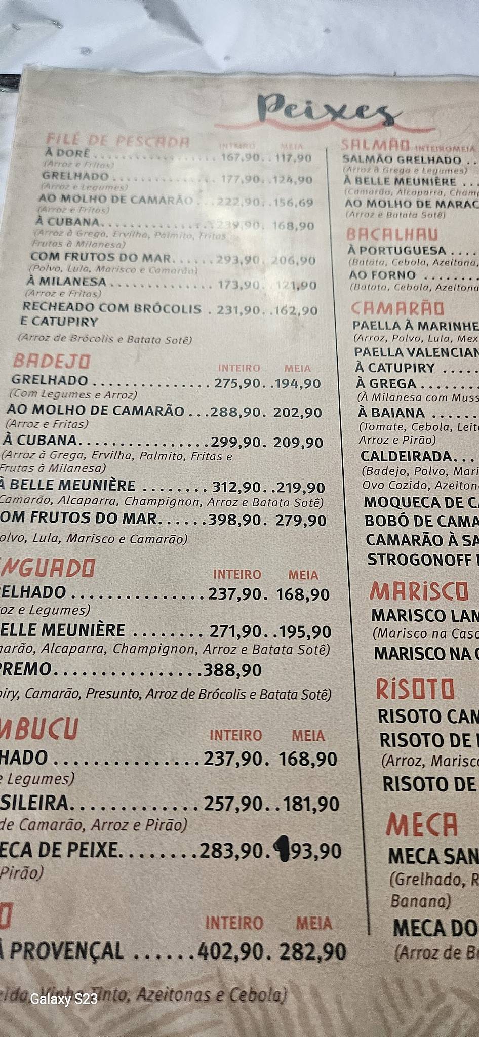 Restaurante Ti Maria cardápio