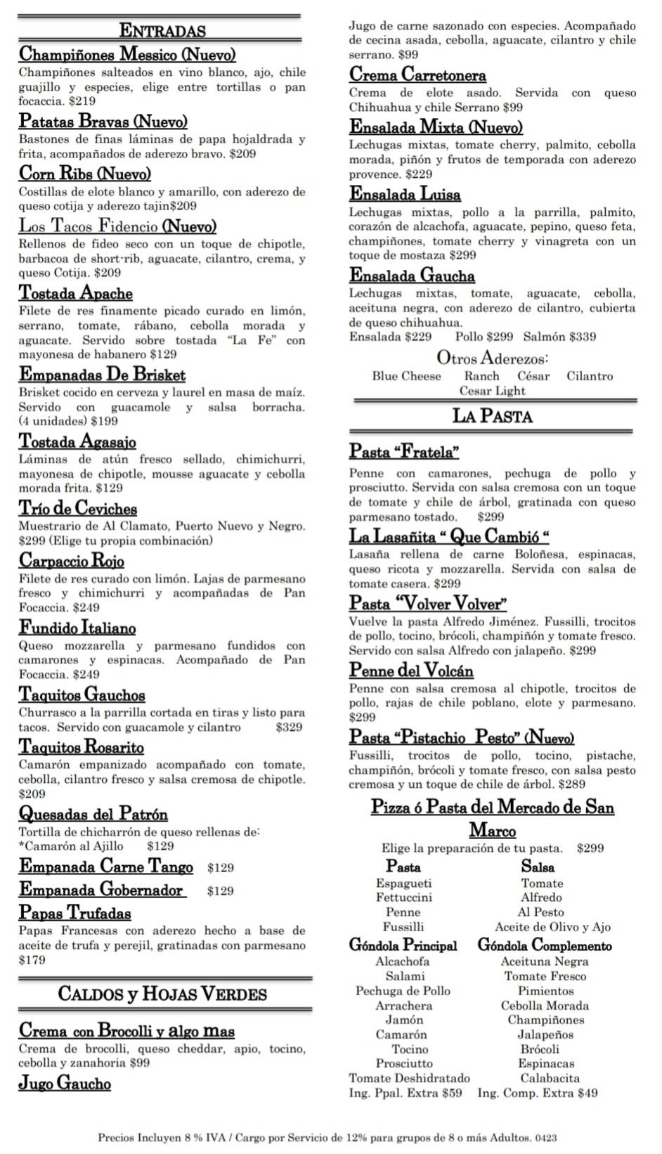 Menu at Restaurante Tomatillos, Nuevo Laredo, Av. Reforma 5038