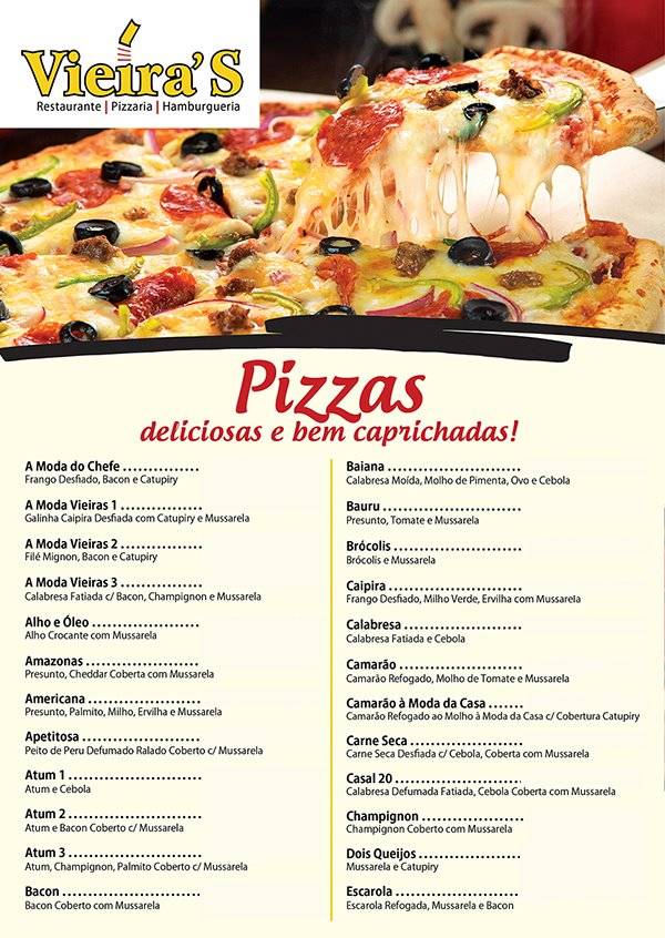 Restaurante Vieiras cardápio