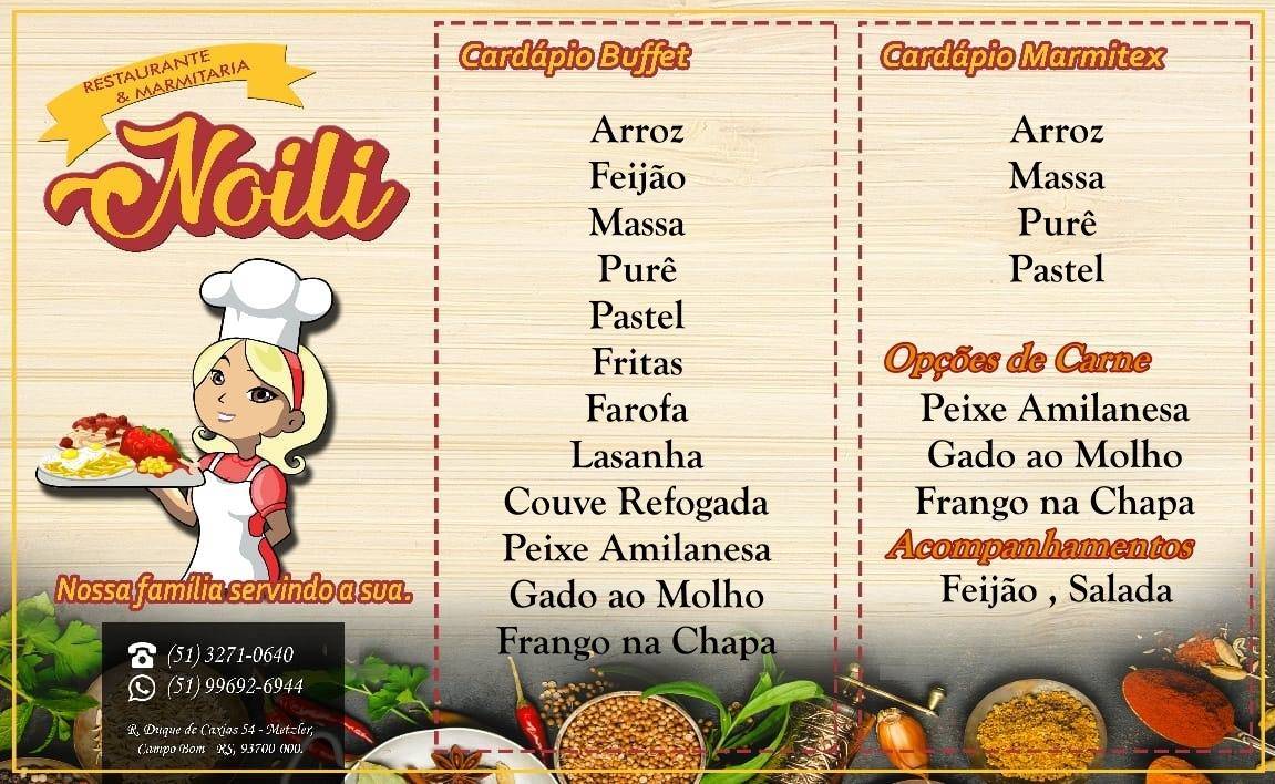 Restaurante e Marmitaria Noili cardápio