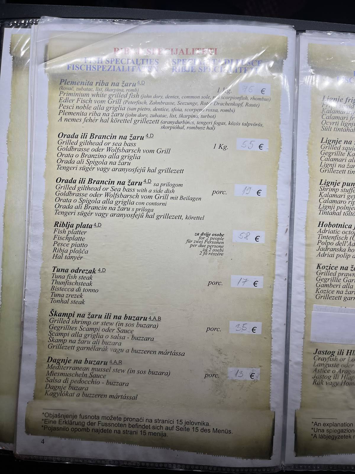 Menu di Restoran Kangarol 