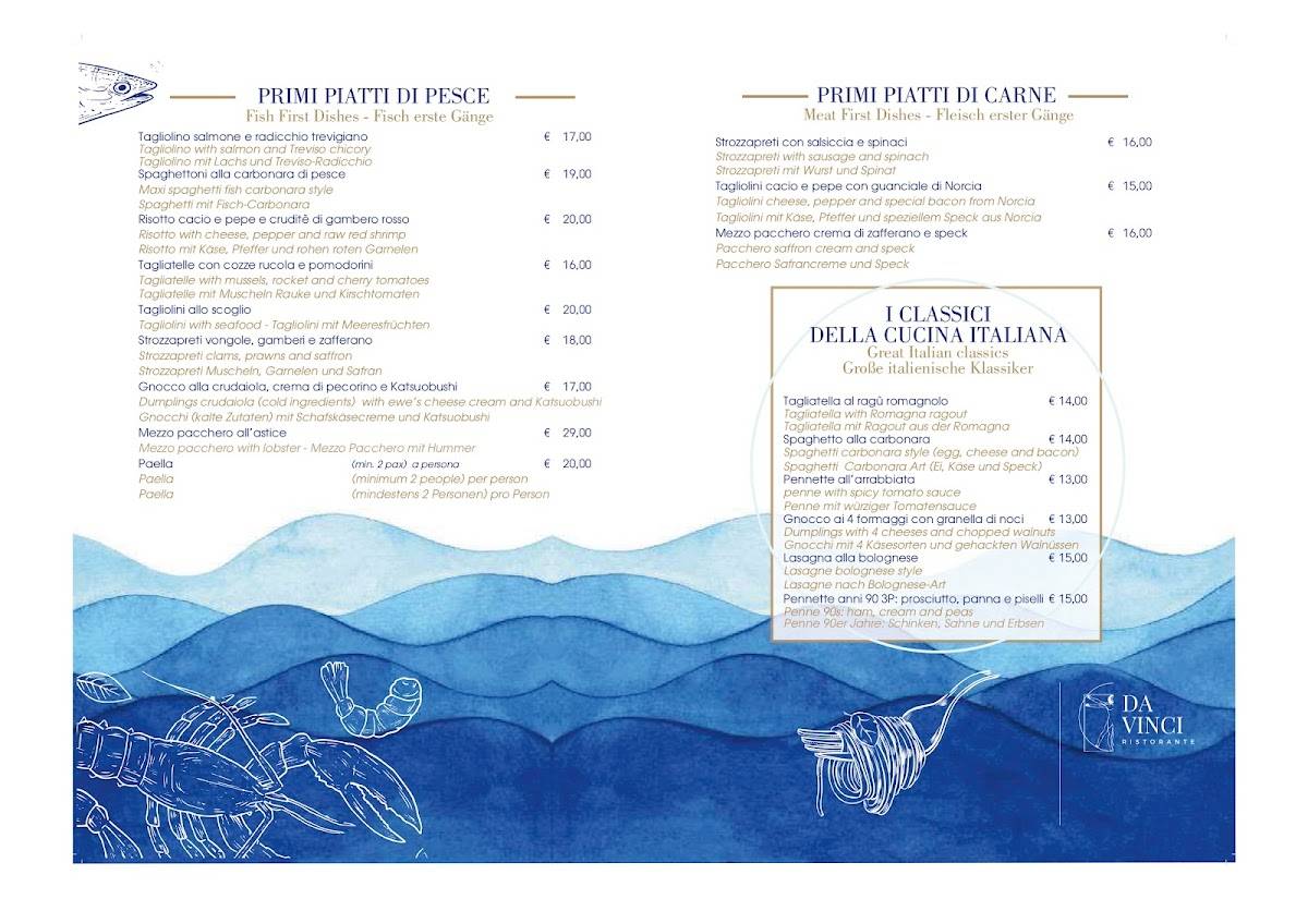 Menu di Da Vinci Ristorante Pizzeria 