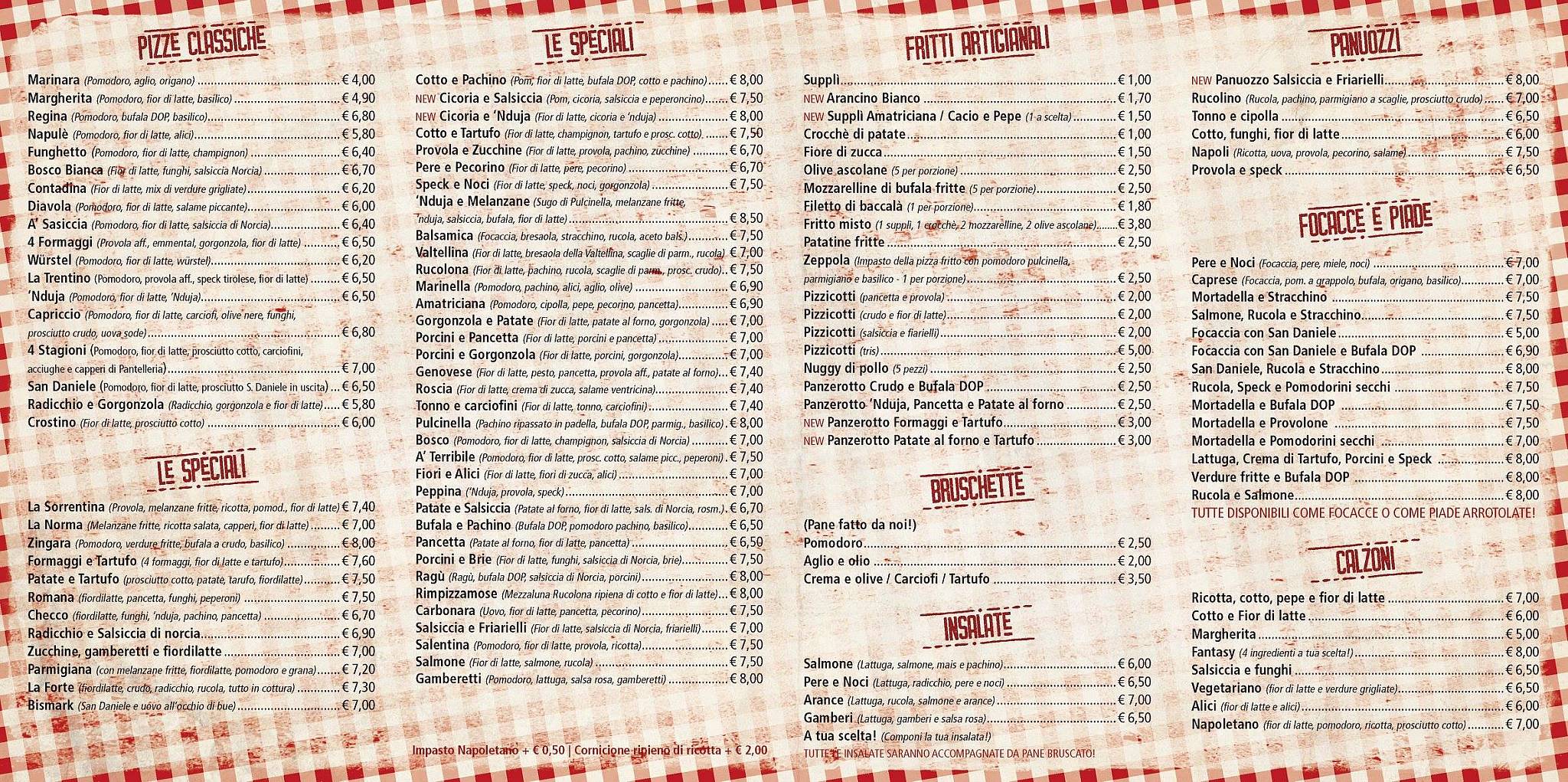 Menu di Rimpizzamose Primavalle 