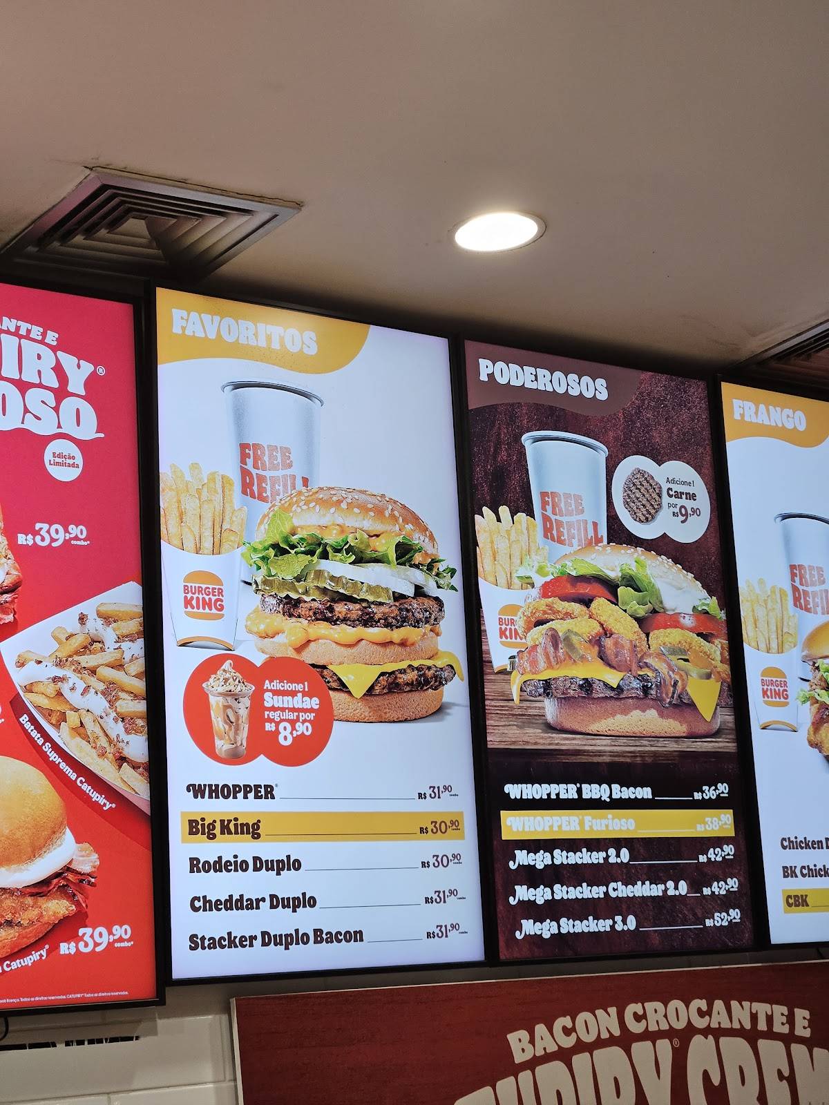 Burger King cardápio