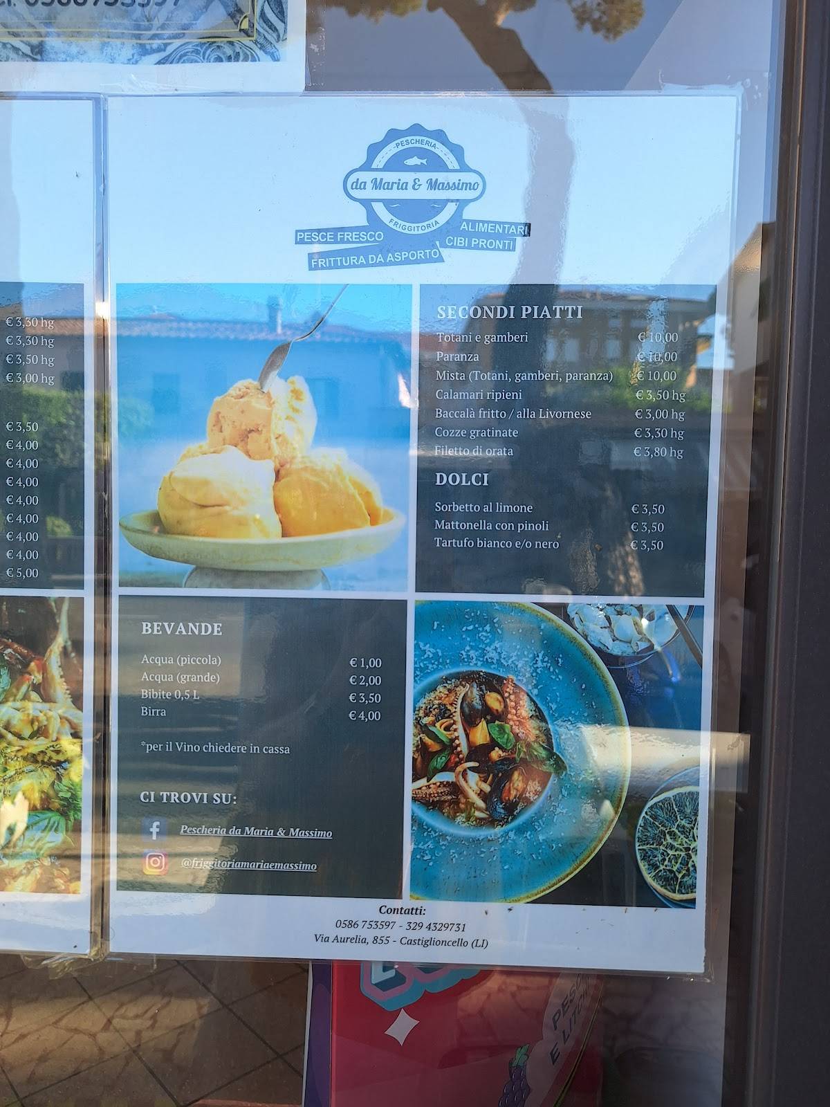 Menu di Pescheria da Maria e Massimo 