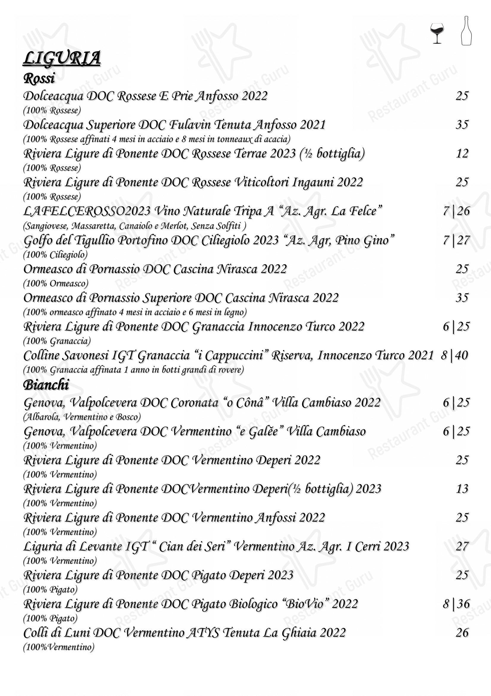 27sapori cucina & vino in Genova - 菜单