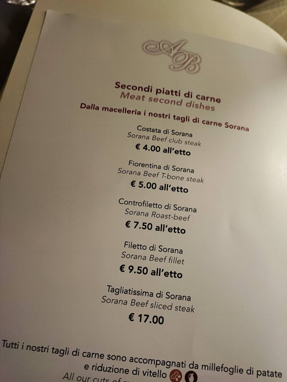 Menu di Ristorante Al Bàcar 