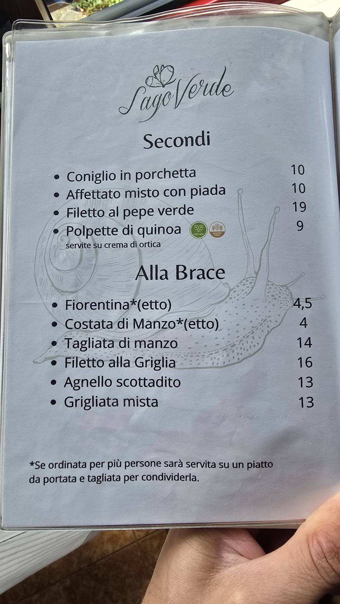 Menu di lago verde 