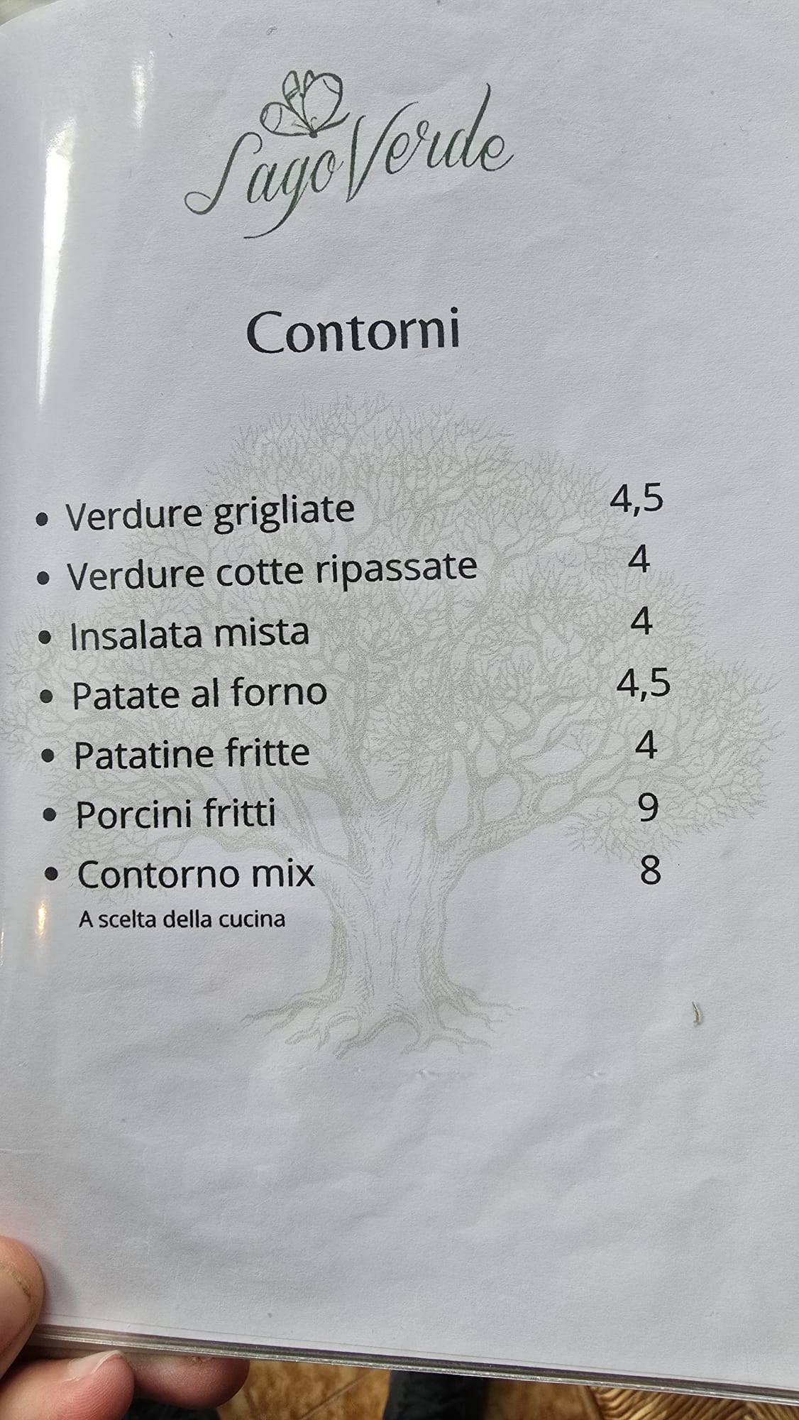 Menu di lago verde 
