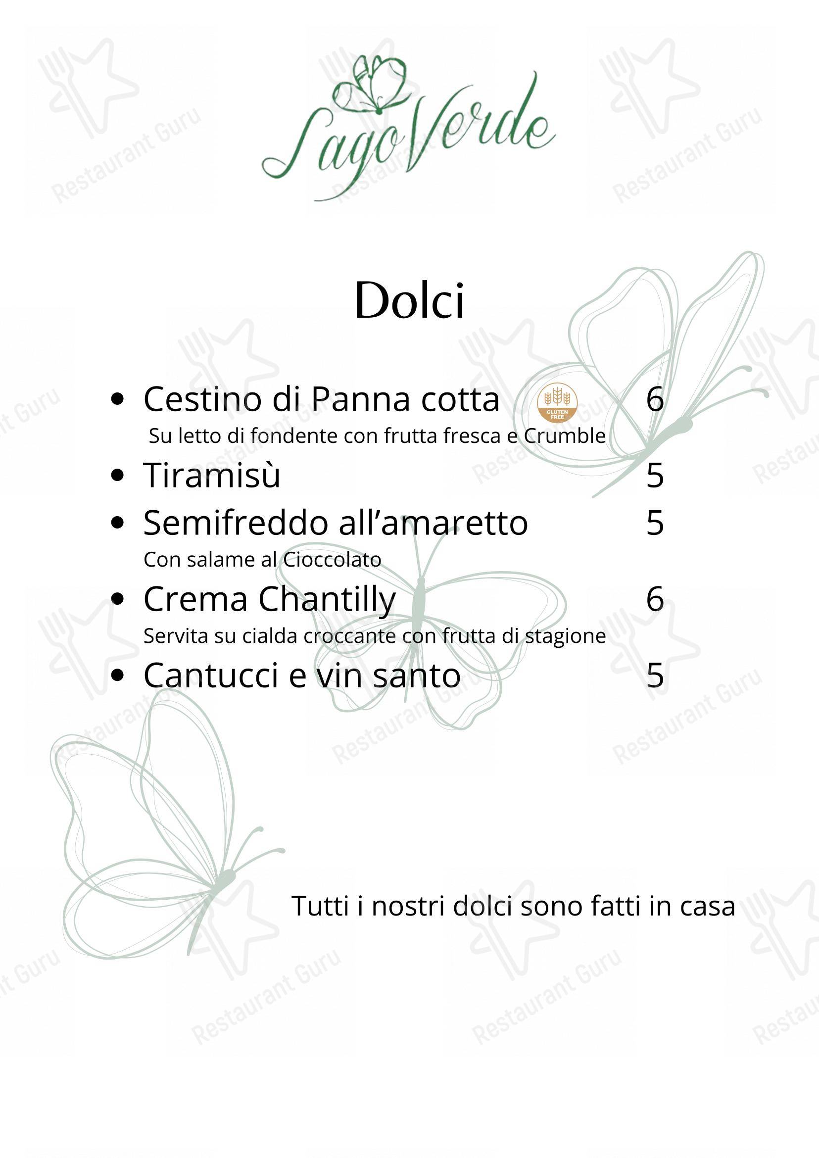 Menu bar per lago verde in Soanne