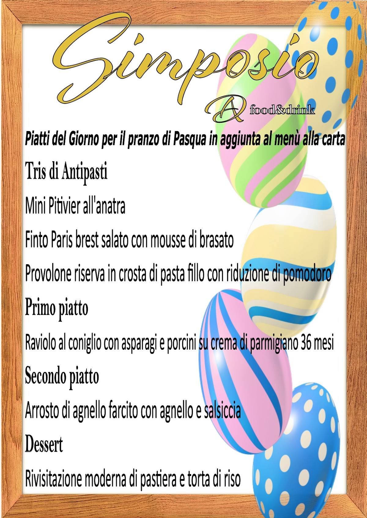 Menu di Ristorante Bar Simposio Food & Drink 