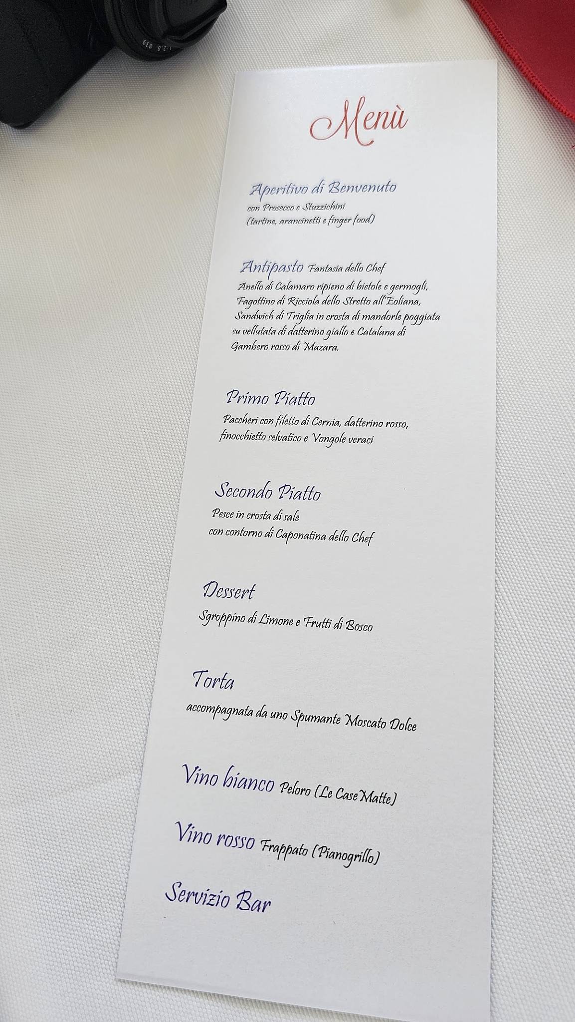 Menu di Ristorante Bellavista 