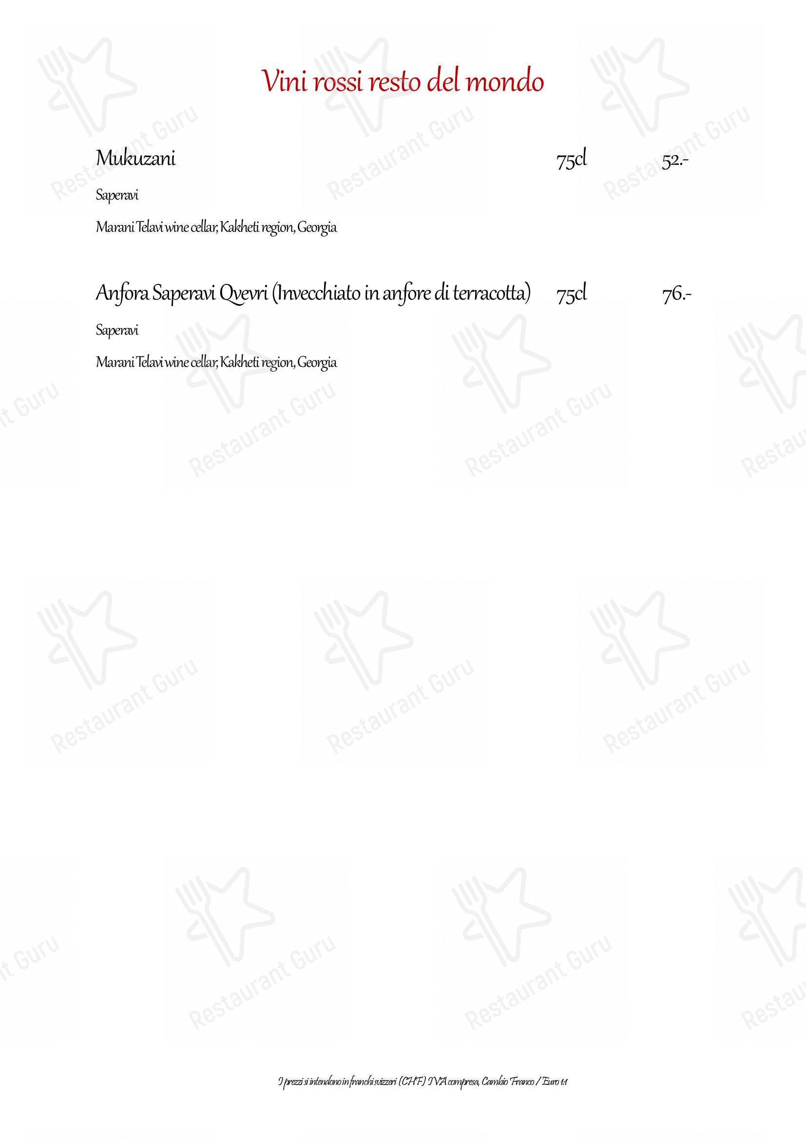 Ristorante Casa del Popolo in Bellinzona - 菜单