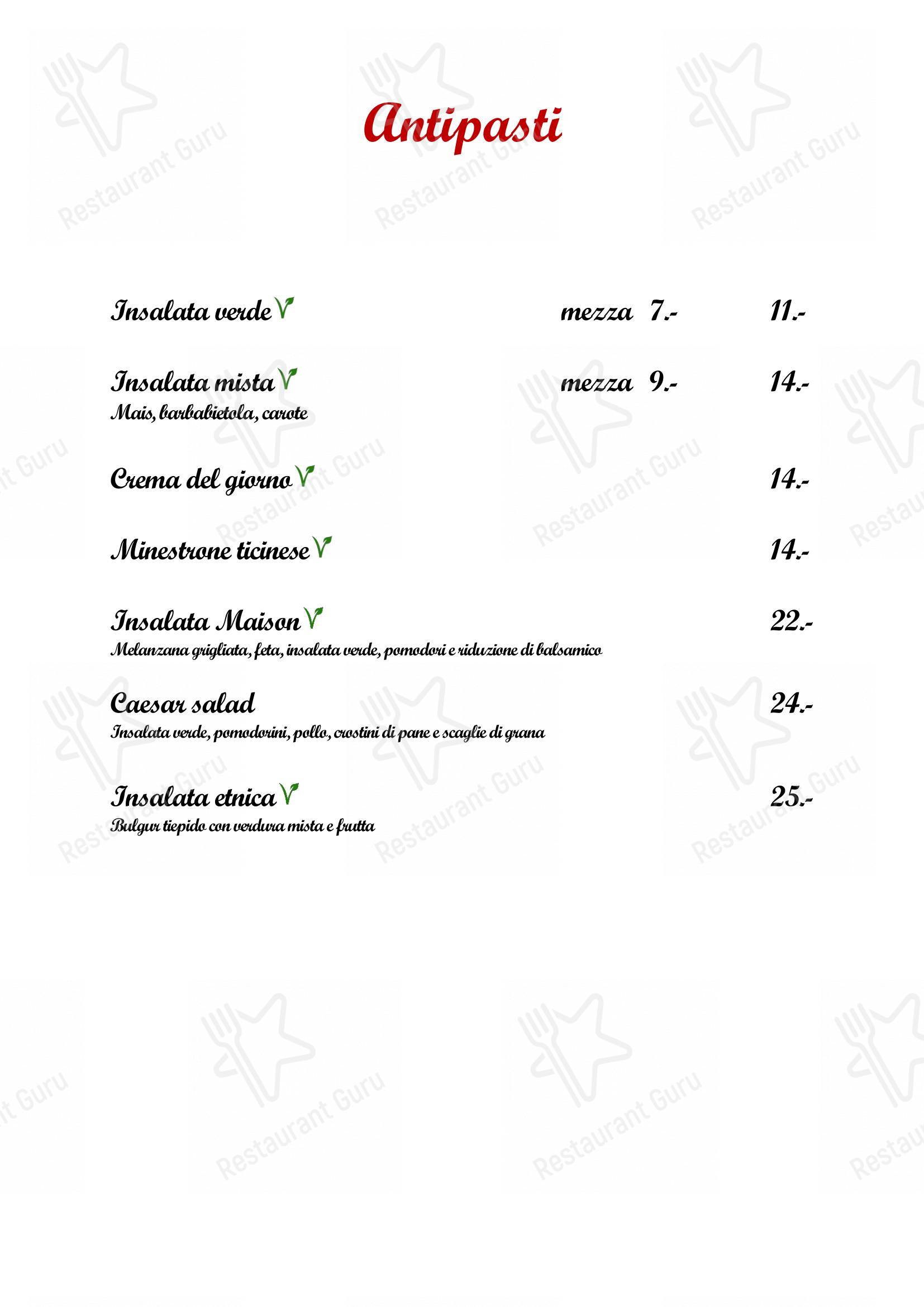 Ristorante Casa del Popolo in Bellinzona - Menu