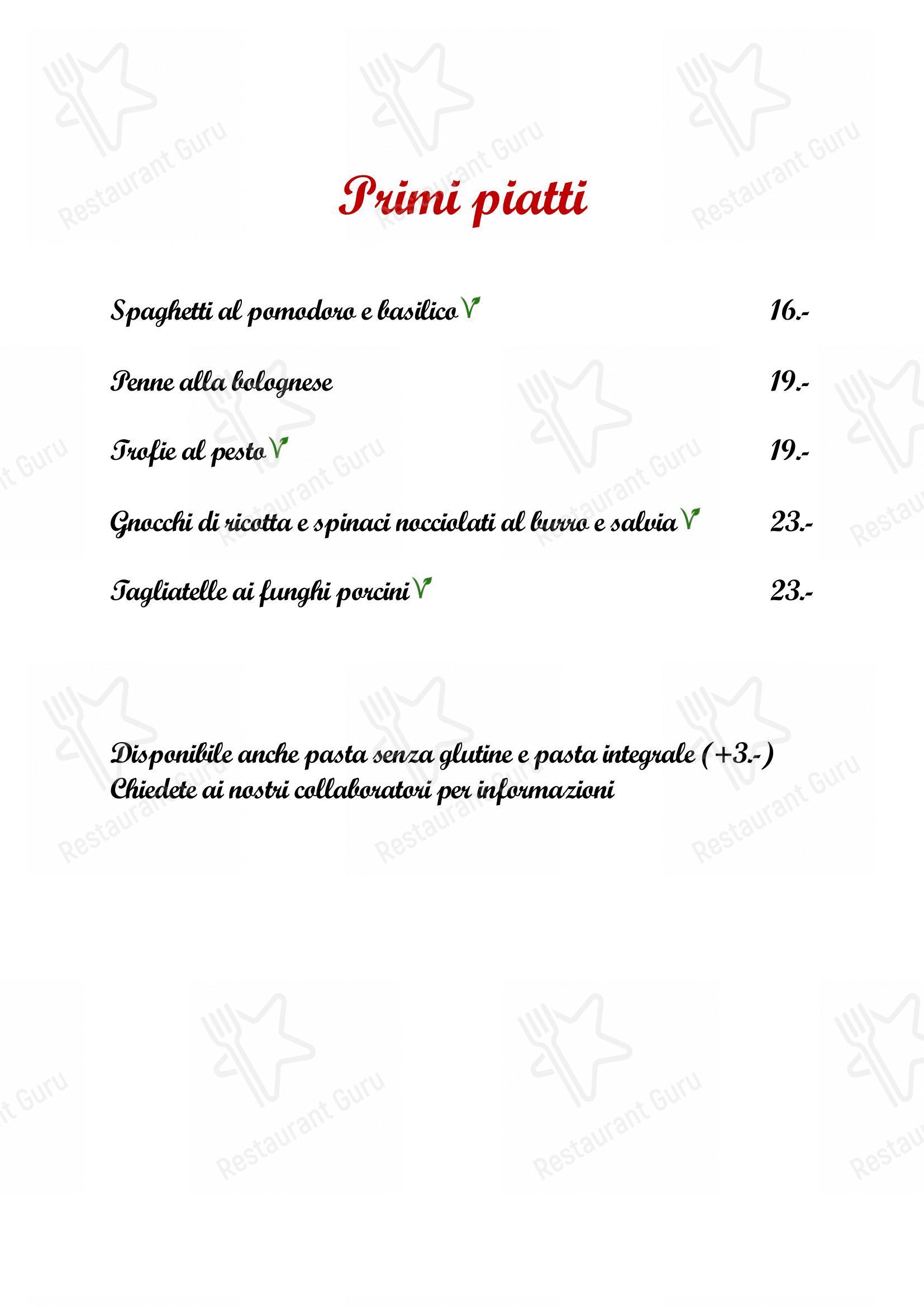 Ristorante Casa del Popolo in Bellinzona - Menu