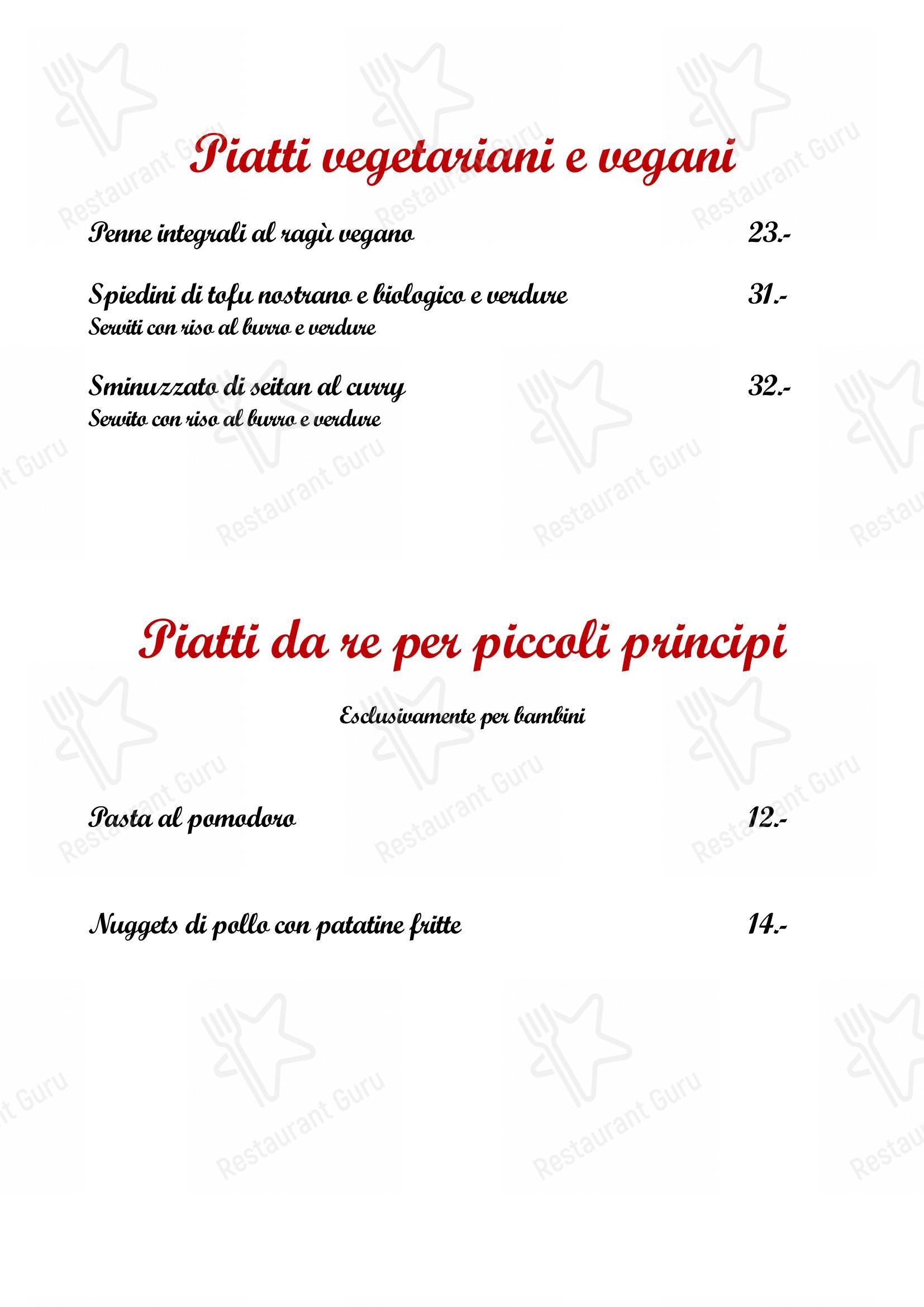 Menu bar per Ristorante Casa del Popolo in Bellinzona