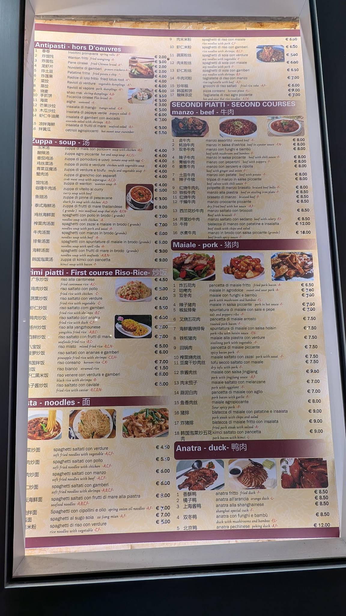 Menu di Ristorante Cinese Wang xiang lou 