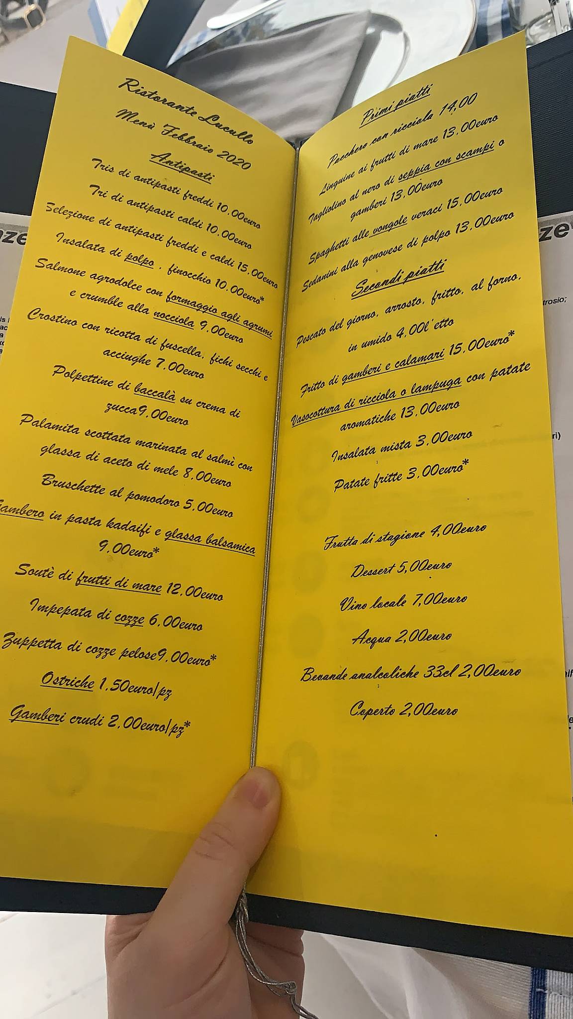 Menu di Ristorante da Lucullo 