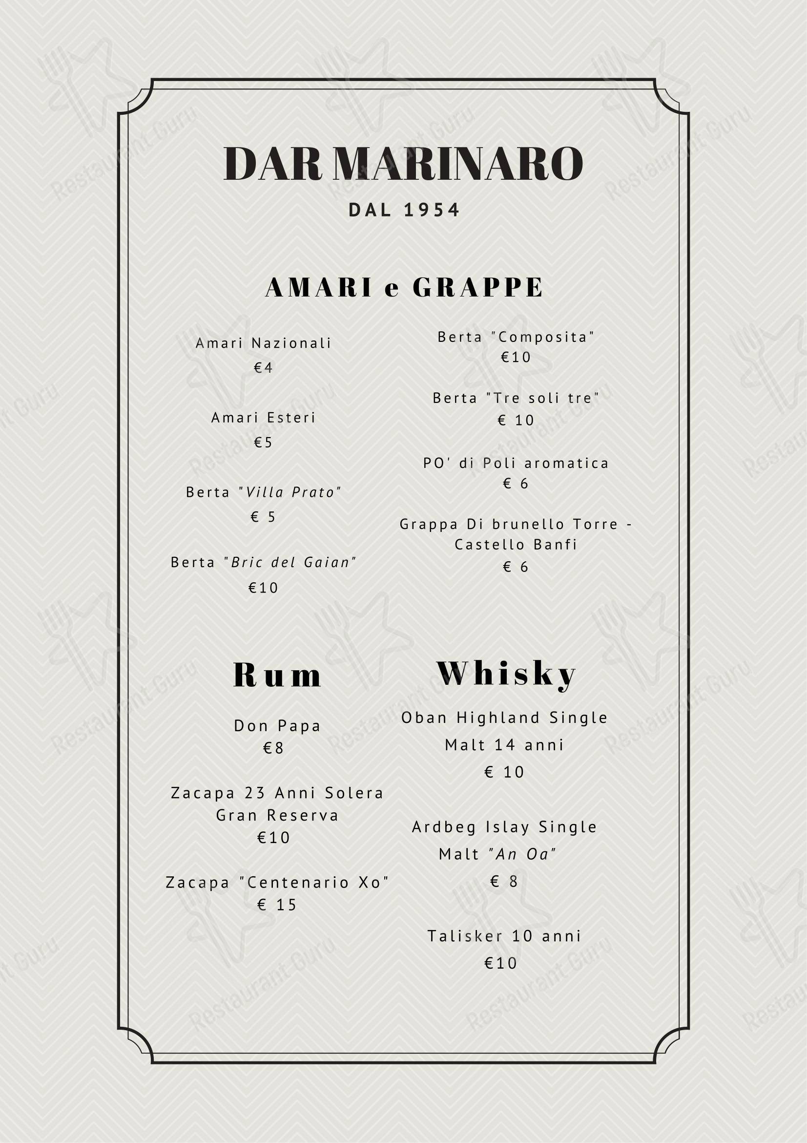 Ristorante Dar Marinaro in Anzio - Menu