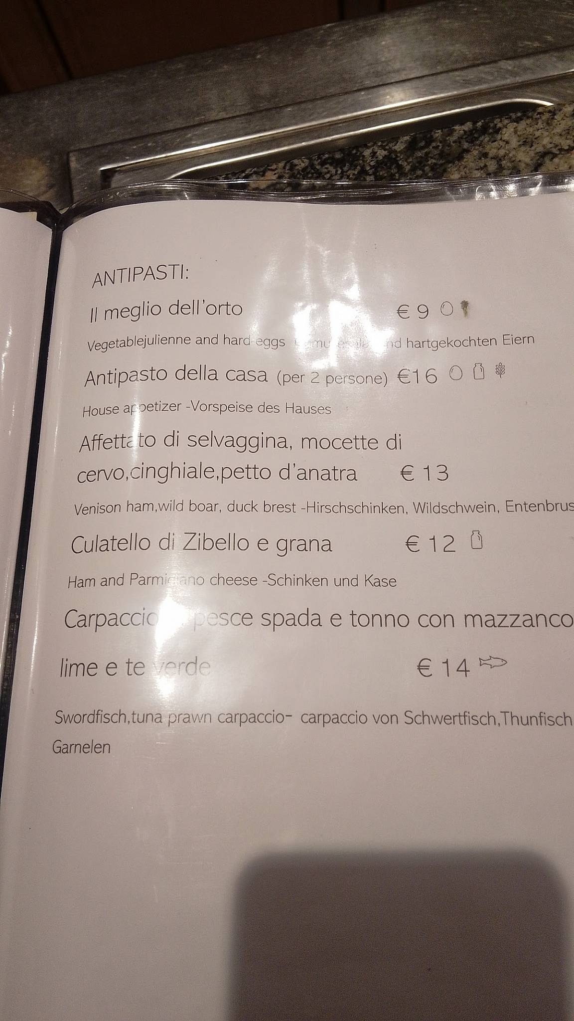 Menu di Ristorante Fraliba 