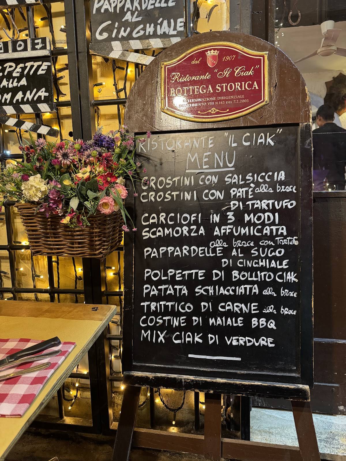 Menu di Ristorante Il Ciak 