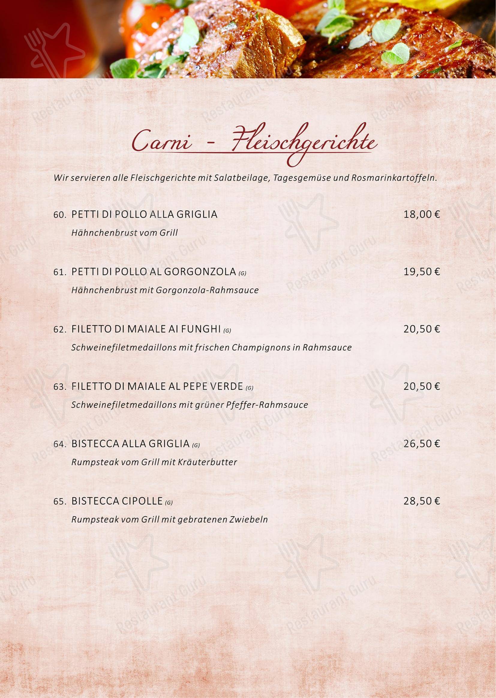 Menu pour Ristorante Incontri - Menu