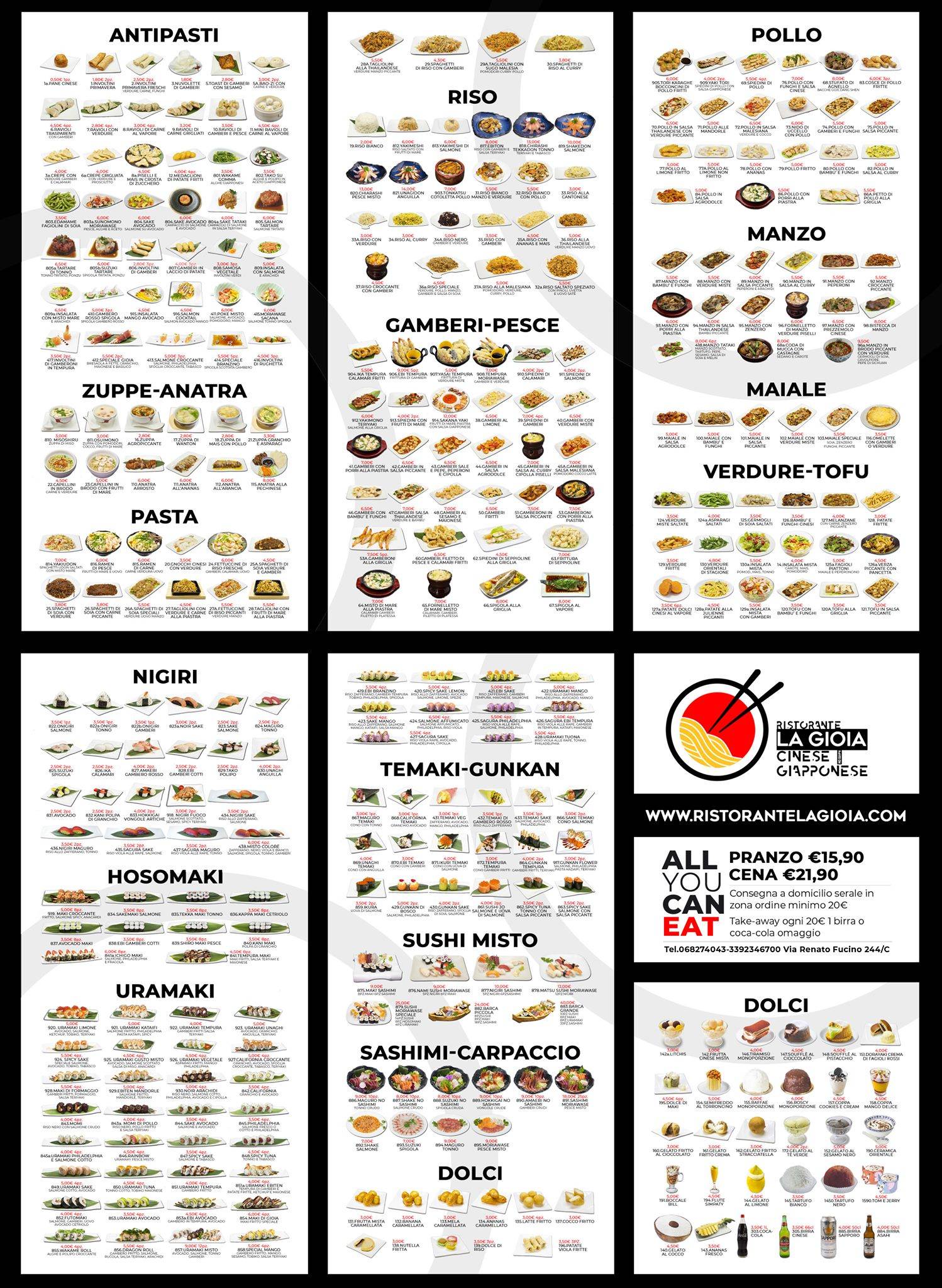 Menu di Ristorante La Gioia 