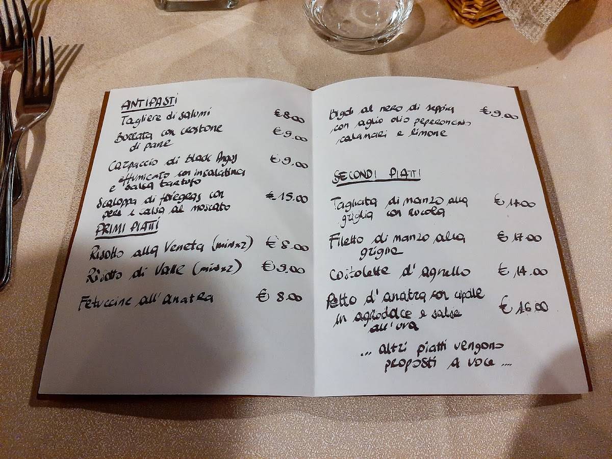 Menu di Ristorante Laghetto Dei Salici 