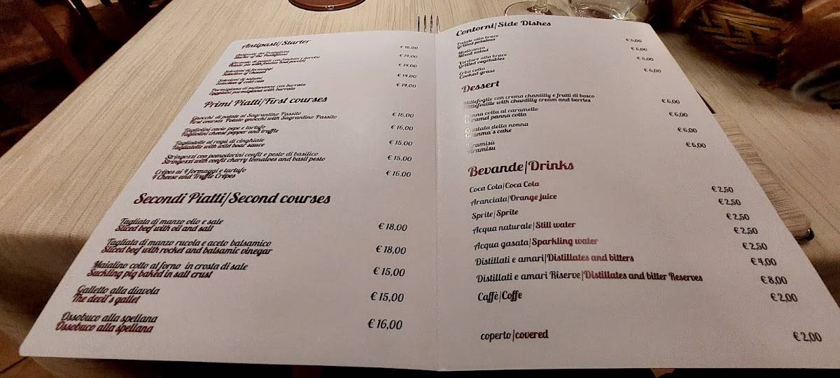 Menu di Ristorante La Locanda del Postiglione 