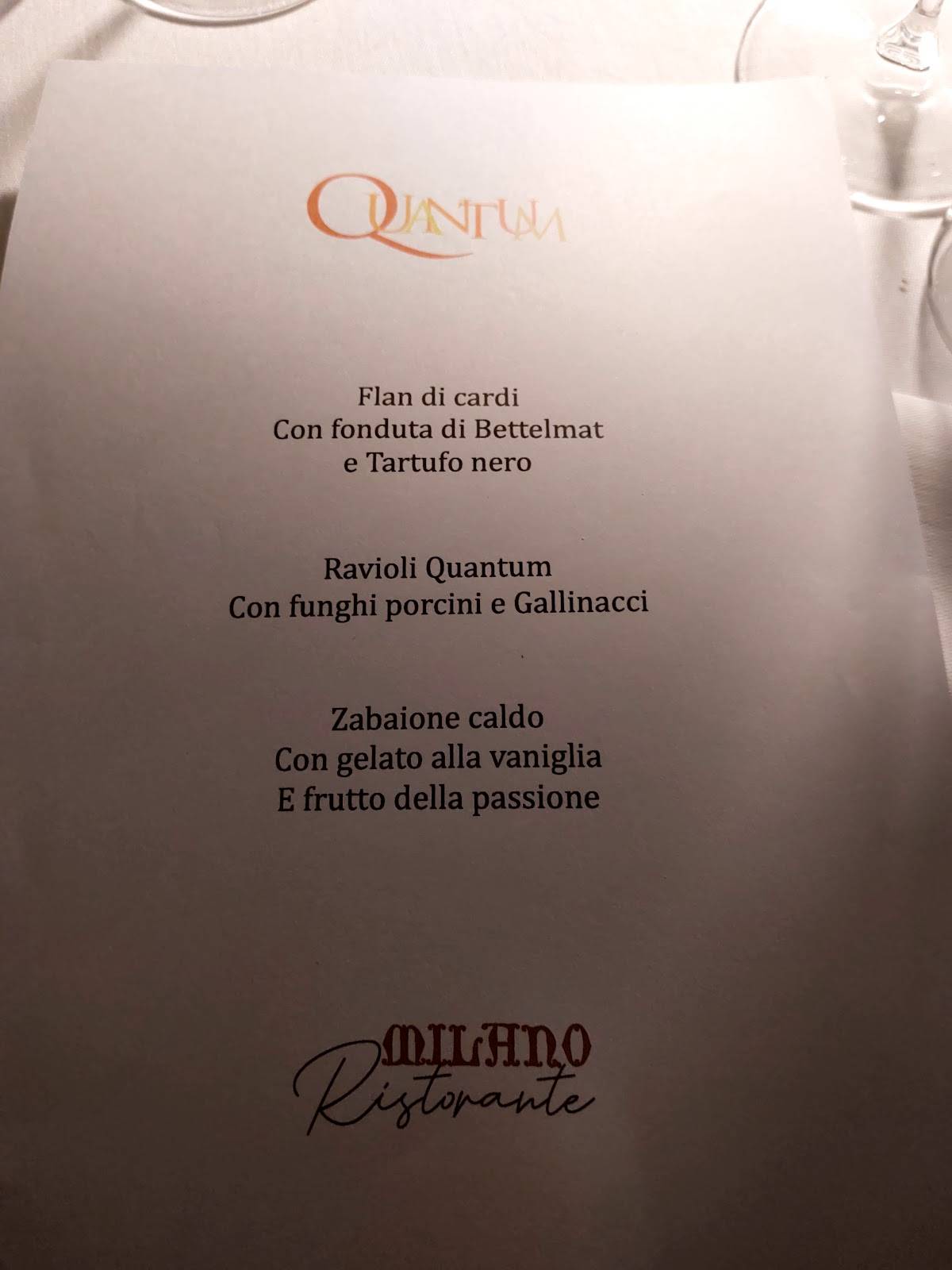 Menu di Ristorante Milano 