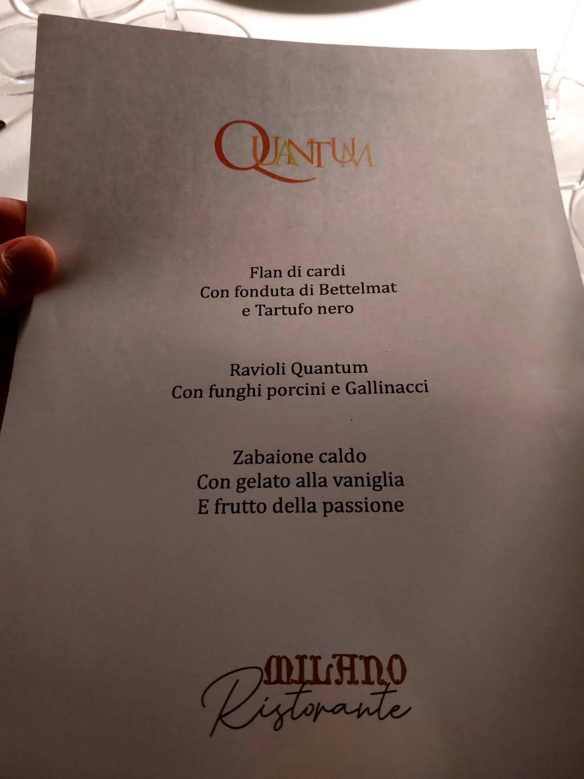 Menu di Ristorante Milano 
