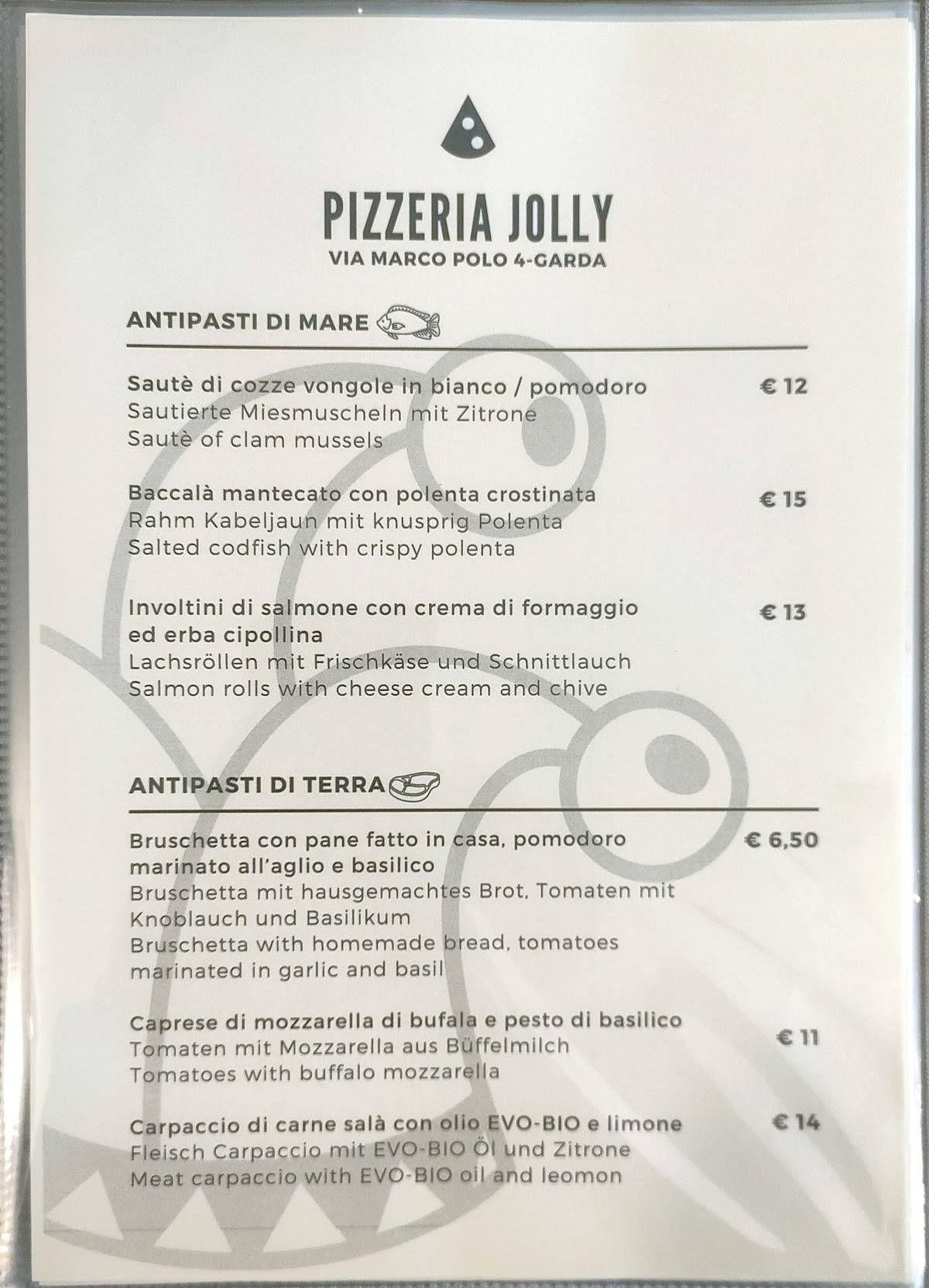 Menu di Ristorante Pizzeria Jolly 