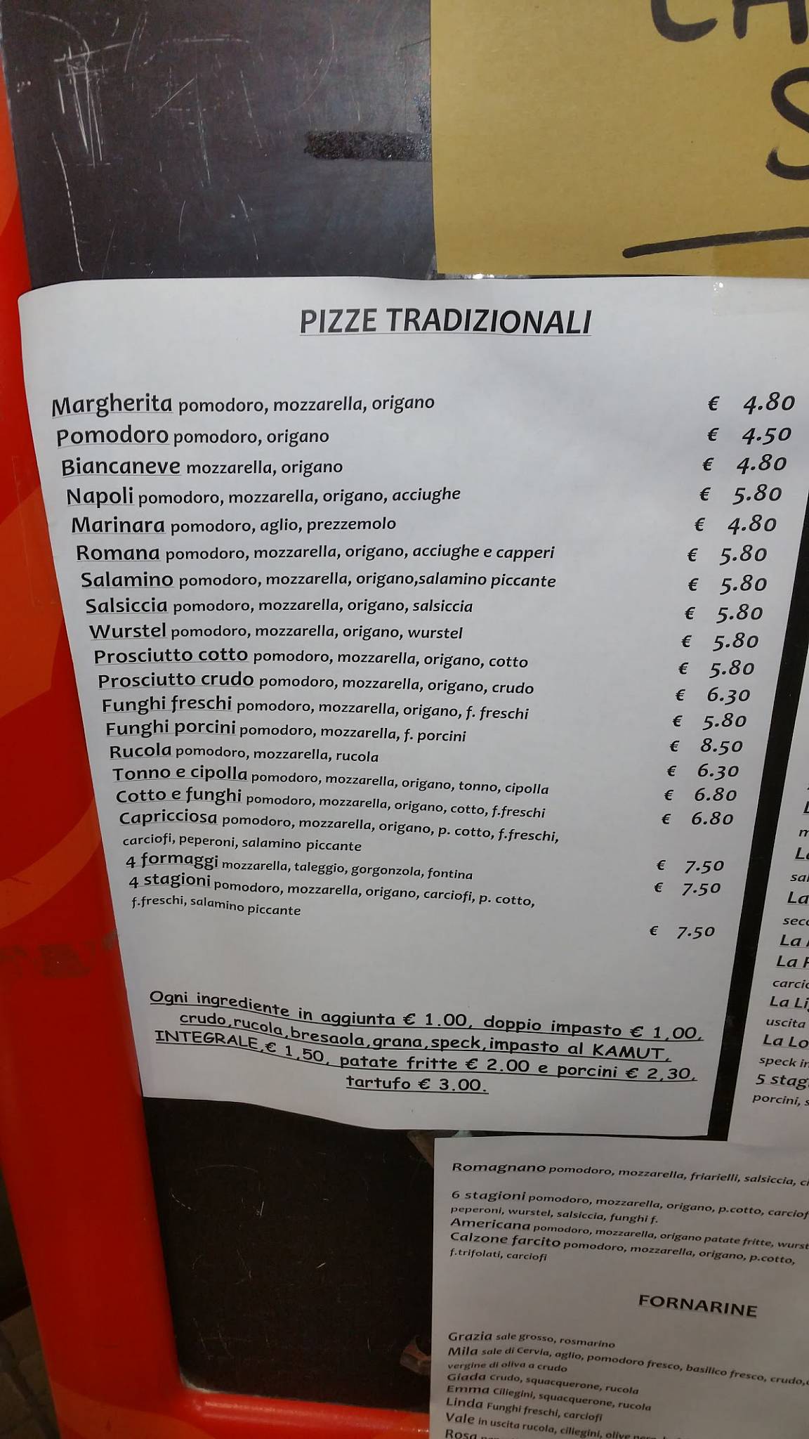 Menu di Ristorante Pizzeria La Pieda 